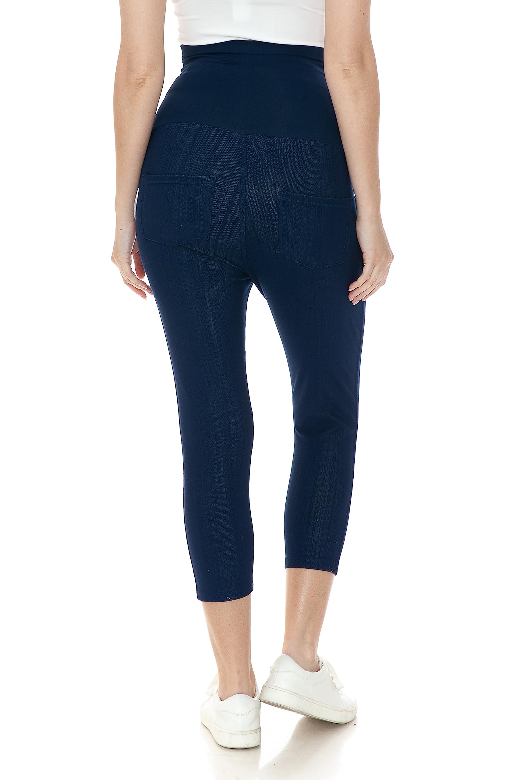 Leggings Depot Damen Umstandsjeans mit Taschen Bequeme Stretch Schwangerschaftshose Denim Jeggings