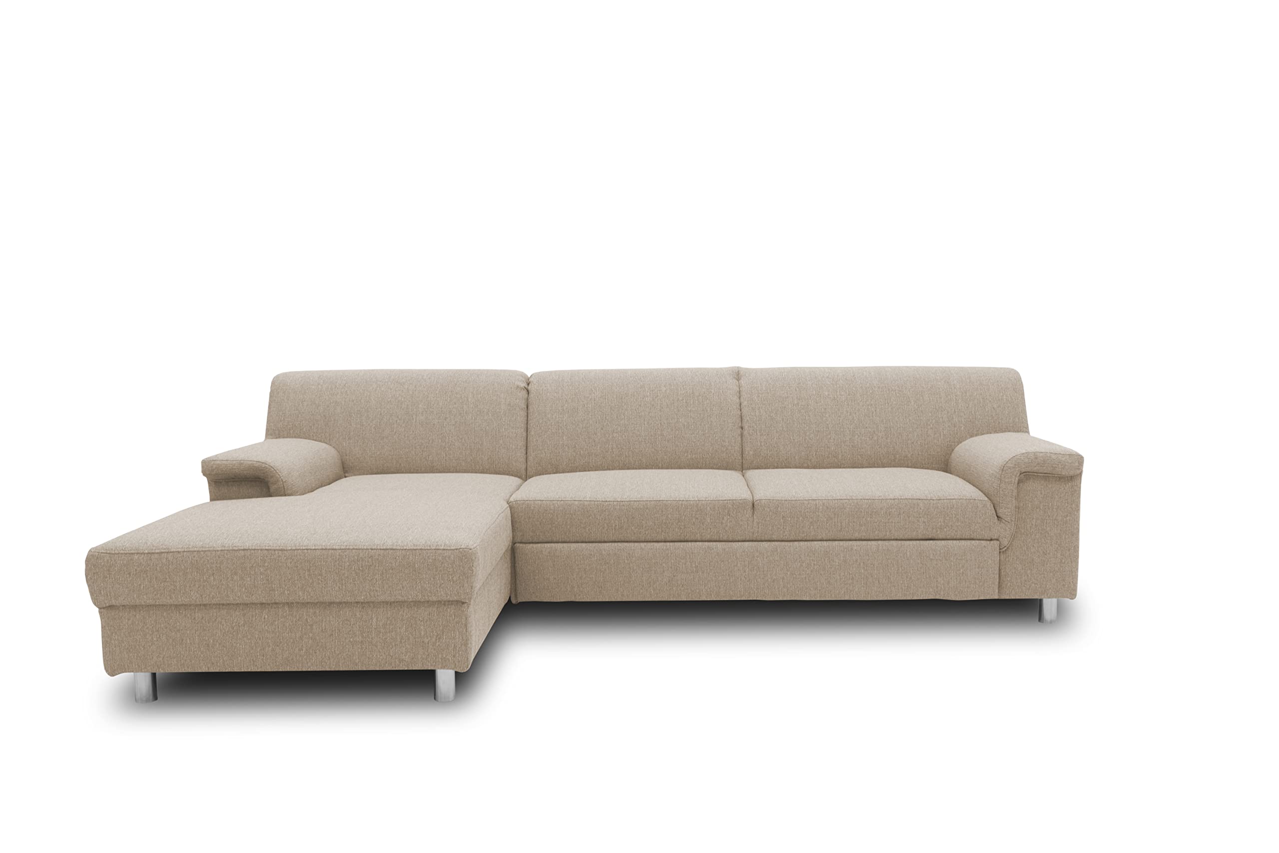 DOMO. collection Sofá esquinero Junin en Forma de L, Moderno, esquinero, 251 x 150 x 72 cm, Color Beige
