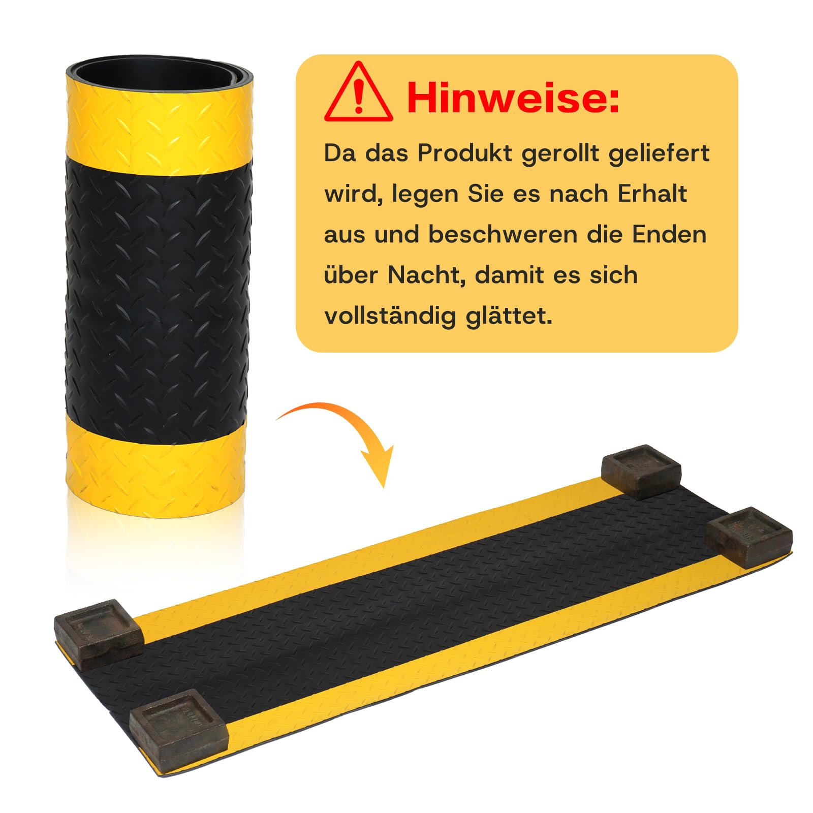 Kabelbrücke Kabelschutzmatte 1200 x 400 x 5 mm, PVC Gummi Kabelkanal Boden, Anti-Rutsch Profil Kabelbrücken für sicheren Kabelschutz