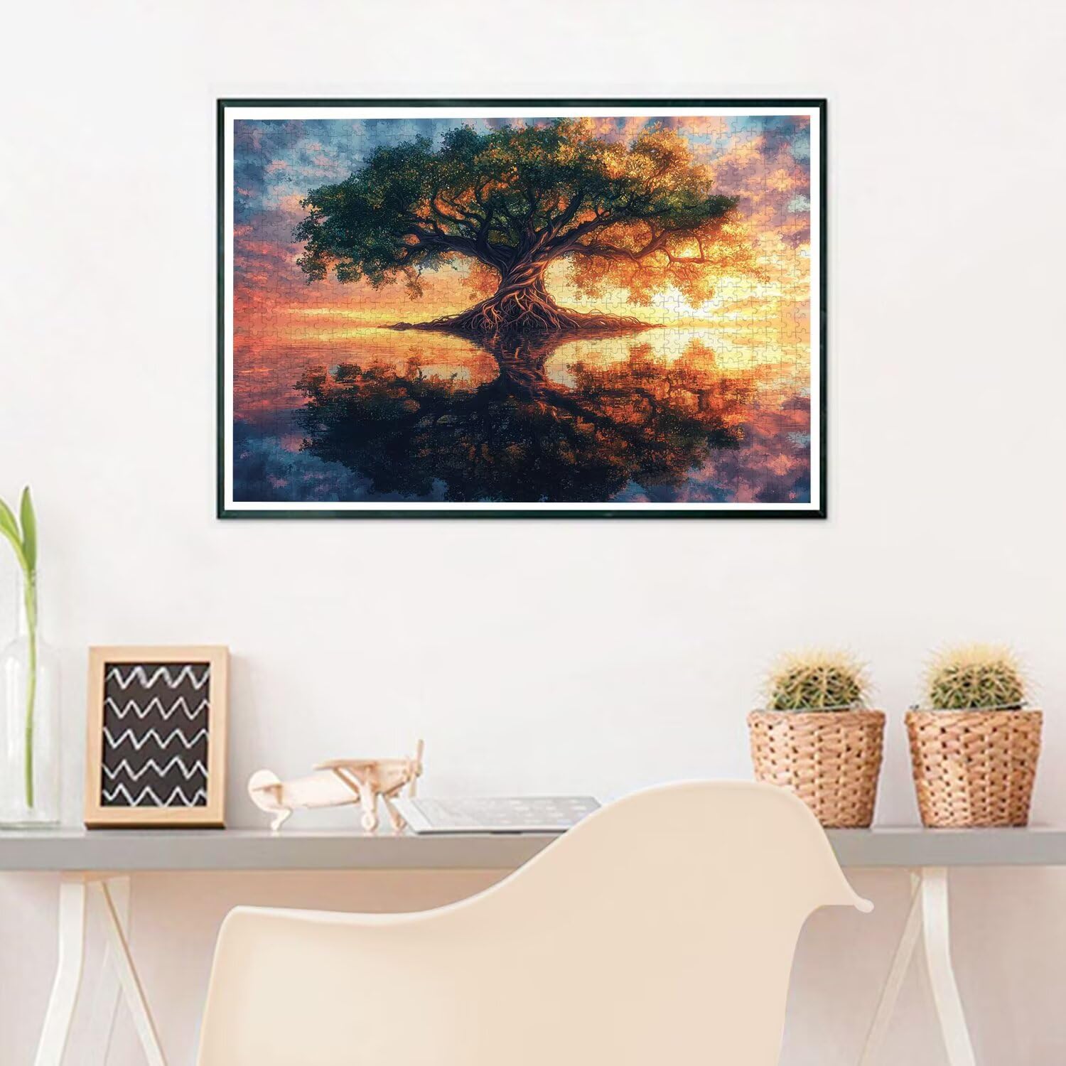 Puzzle 3000 Pièces, Puzzle 3000 Pièces Adultes en Bois, Bricolage Jeu Éducatif avec Boite Cadeau pour Adultes, Bois Épais et Résistant, Puzzles pour Décor, Cadeau Femme, Thème: Arbre de Vie, H-43