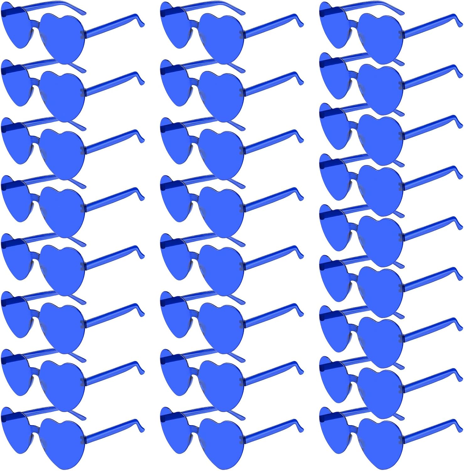 PLULON Heart Sunglasses for Women 5/12/25 Pcs, Heart Glasses Valentine Day Rimless Shaped Candy Color Fun Glasses Party Favor