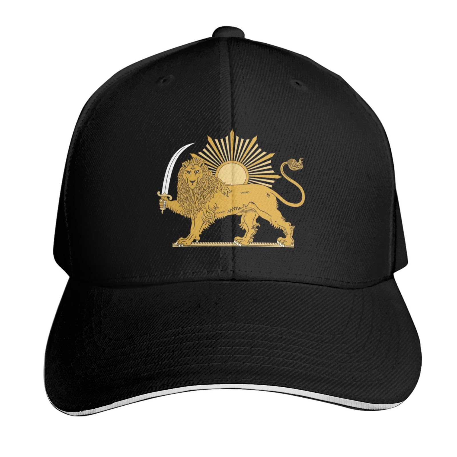 GQWJKSZ Persian Flag Iranian Lion Sun and Crown Iran Persia Hat Cap Men Women Baseball Caps Adjustable Dad Hat Summer Sun Hats Black