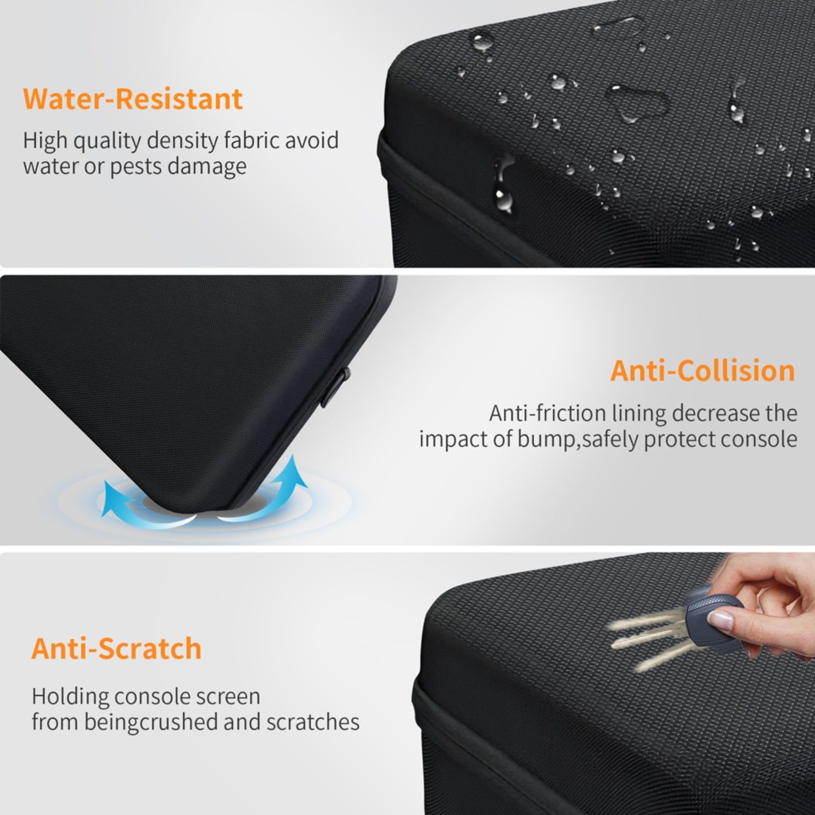 Wodsty Custodia per Switch 2, spaziosa custodia protettiva in EVA con maniglia per il trasporto e tracolla, per accessori caricabatterie console, nero