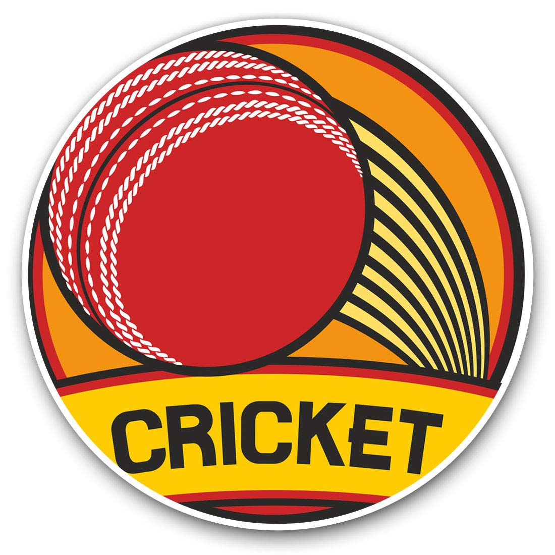 Vinyl Stickers (Set of 2) 10cm - Cricket Ball England English UK Decals for Laptops,Tablets,Luggage,Scrap Booking,Fridges, 7232