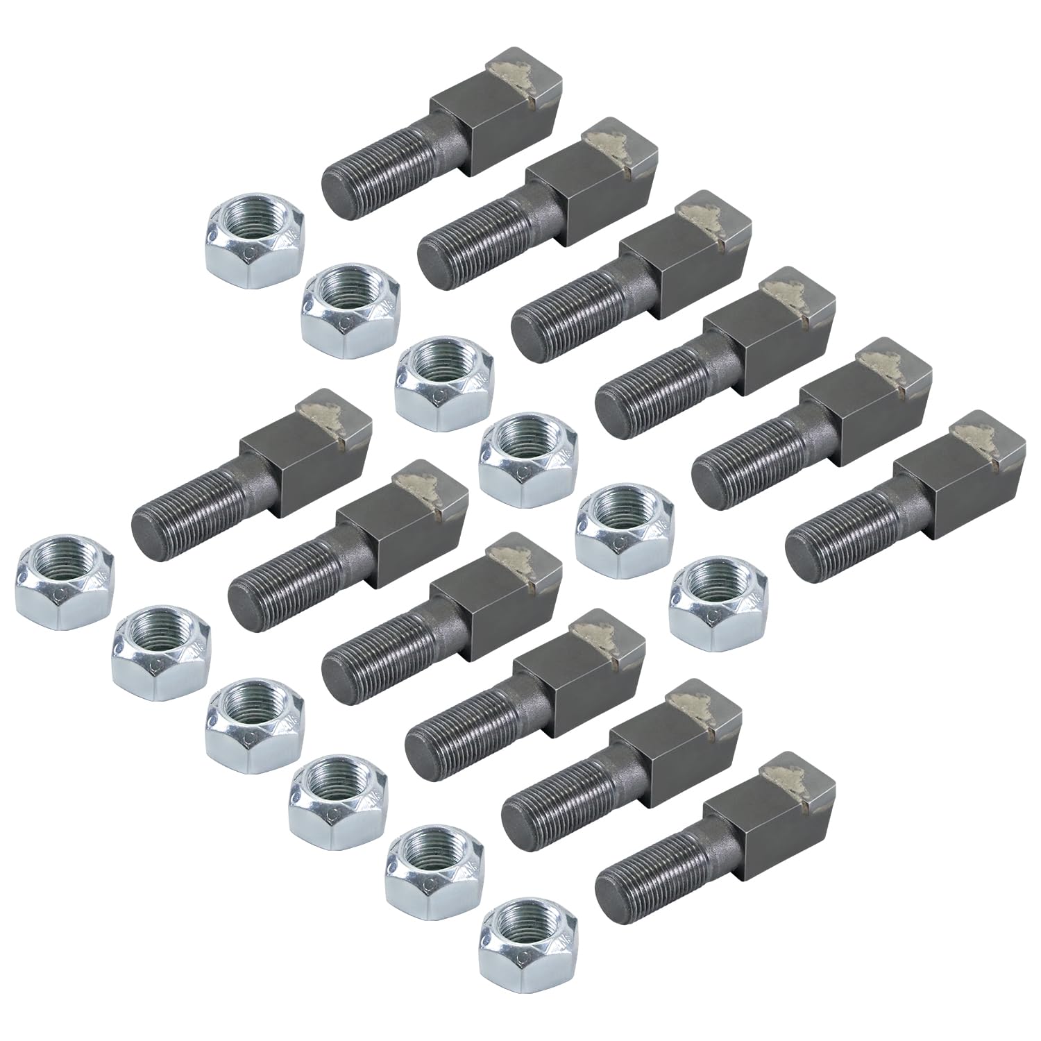 Lot de 12 dents de meuleuse à souches avec écrous de 1,6 cm de long x 28 cm de large M6142165
