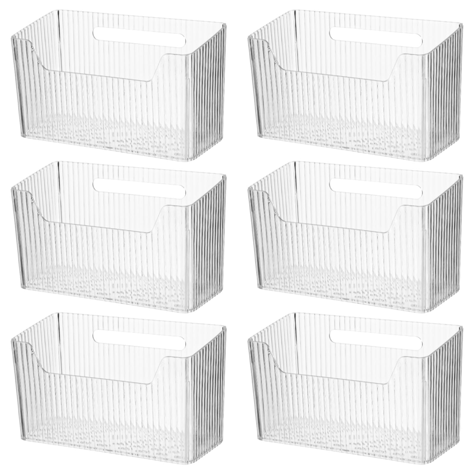 Bac de rangement mural adhésif en plastique transparent lot de 6 organiseurs avec drainage