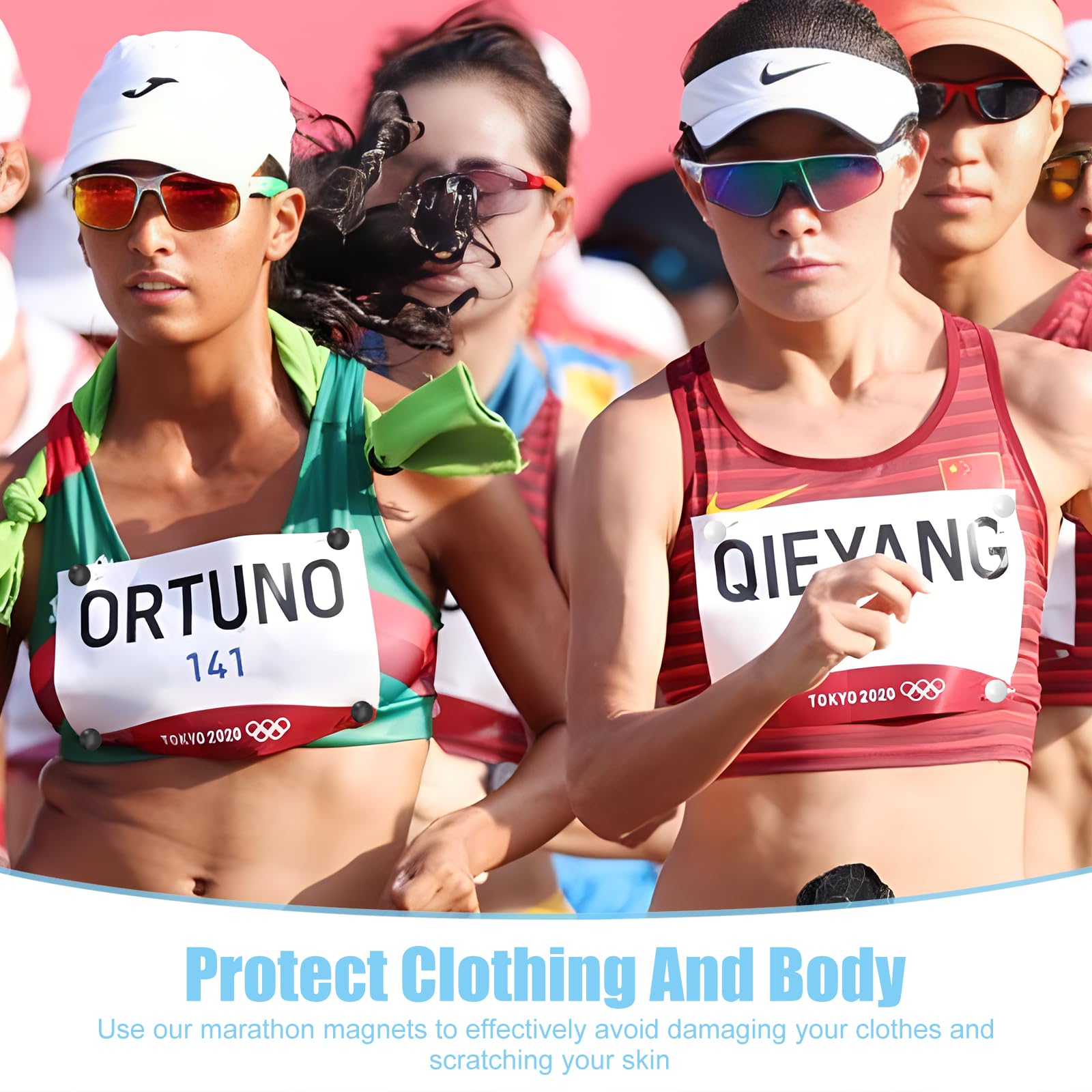 Vegena Lot De 12 Clips Magnétiques Pour Dossards De Course - Alternative Aux épingles, Légers Et Sûrs Pour Marathon, Running - Inclus 8 Boutons En Tissu