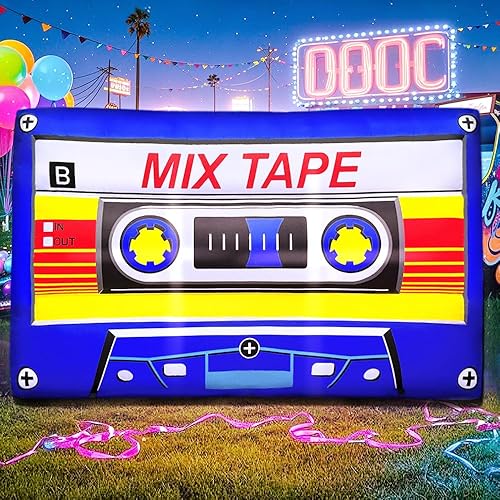 Miniatura 6 de Decoración de fiesta de los años 80 y 90, cinta magnética inflable de 5 pies, luces LED inflables, recuerdos para hip hop de los años 80 y 90,