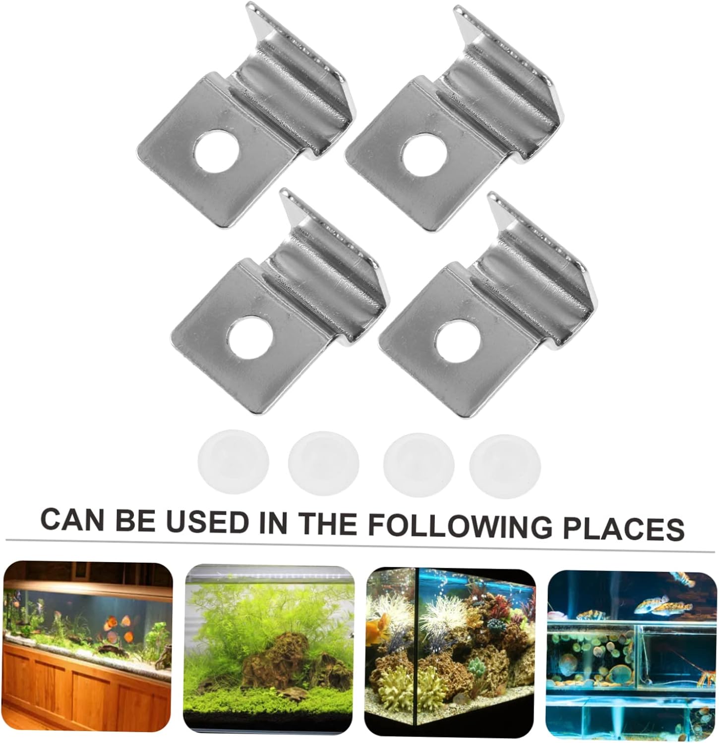 BESPORTBLE 8pcs Aquarium Glass Cover Brackets Fish Tank Support Clips Secure Lid Holders for Preventing Fish Escape Easy Install for Glass