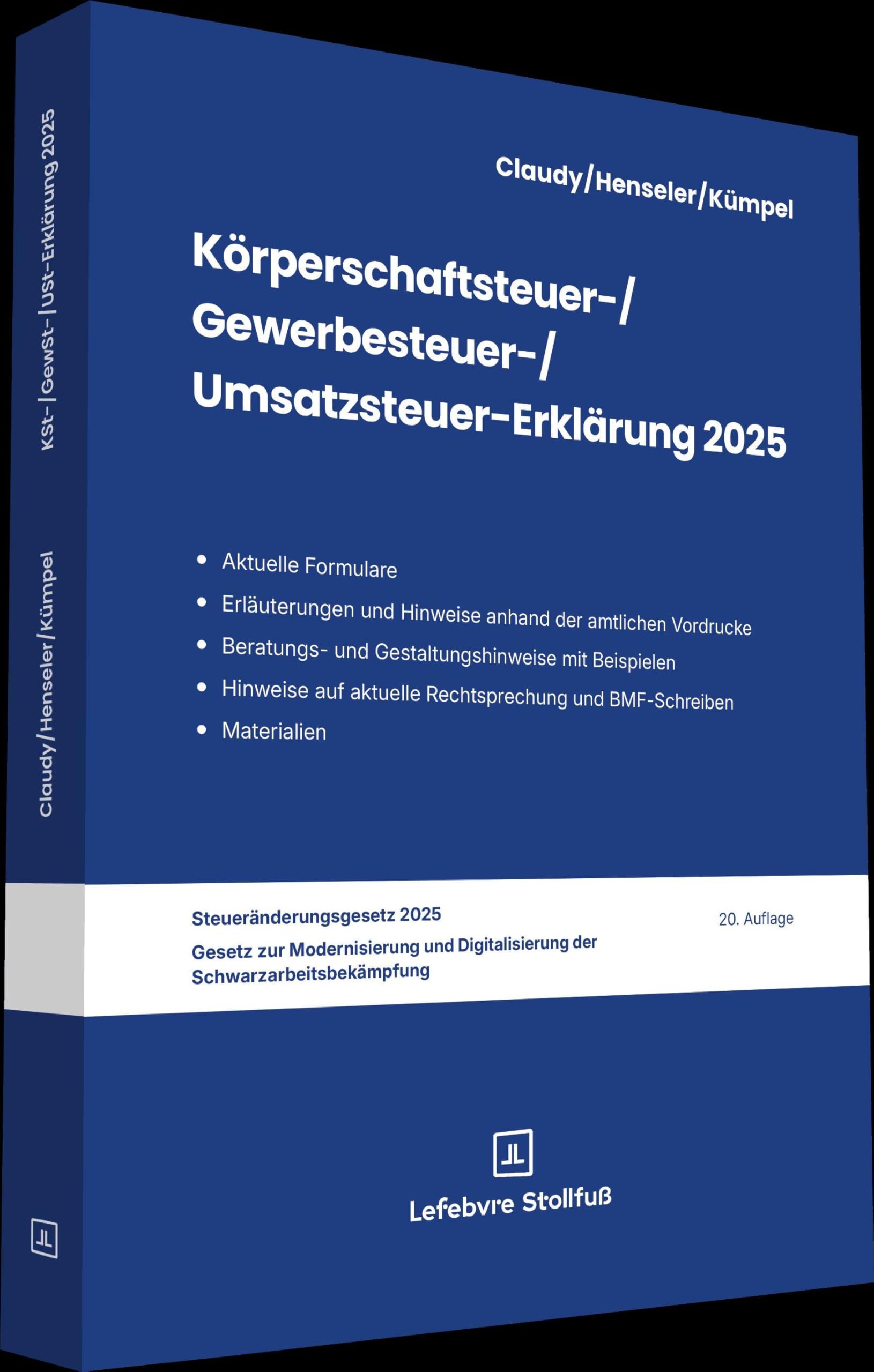 Körperschaftsteuer-, Gewerbesteuer-, Umsatzsteuer-Erklärung 2025 (Stollfuss-Ratgeber)