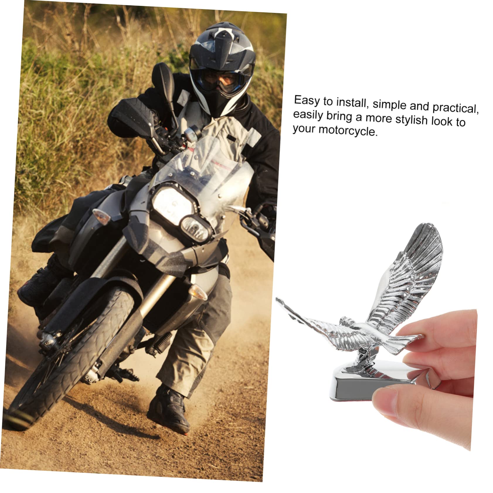 VALICLUD Motorrad-Abzeichen Adler Frontdekoration 3D Metall Emblem Für Universal Motorhauben Verzierung Wetterbeständig Motorradzubehör