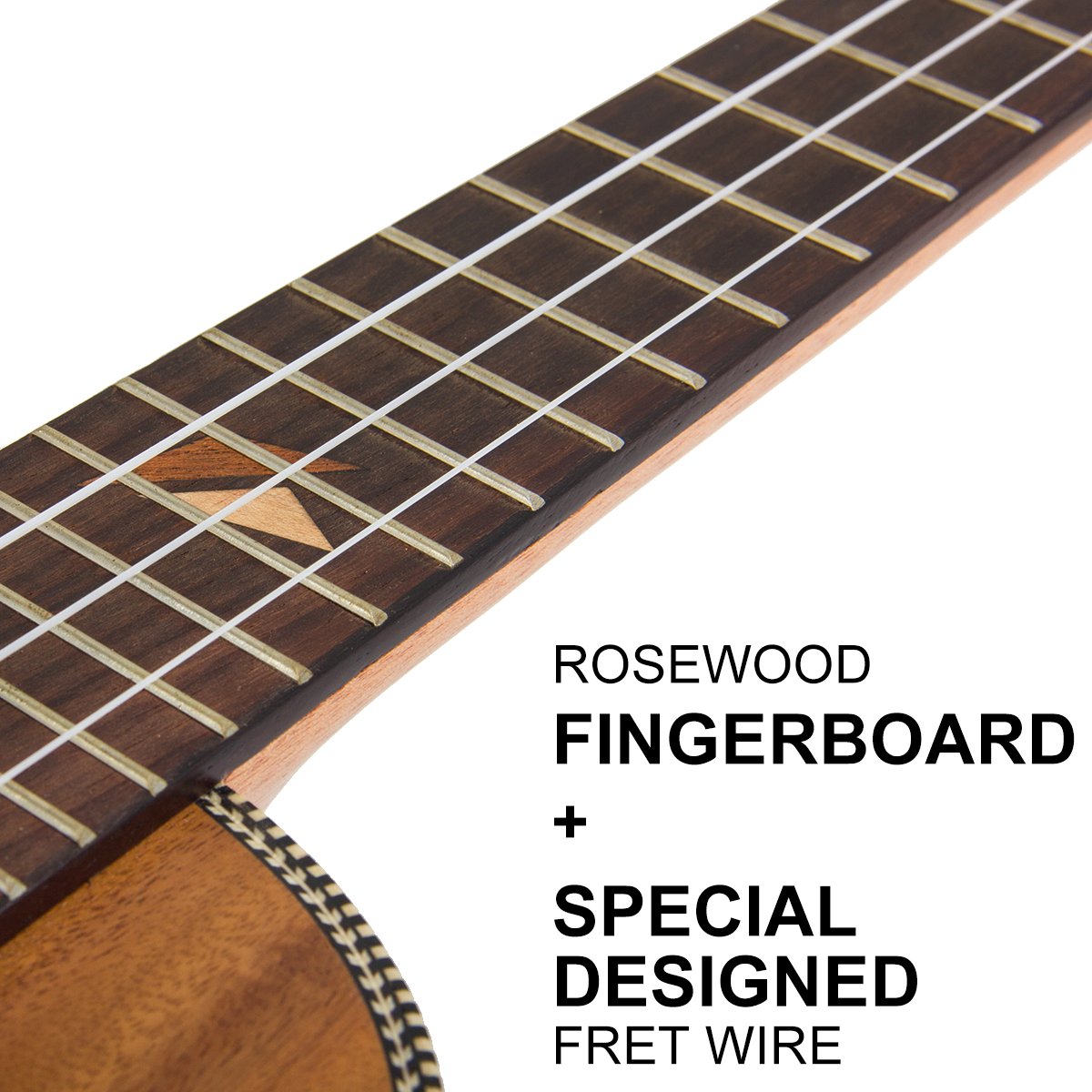 Kmise Konzert Ukulele Hawaii Gitarre 58,4 cm 18 Bünde mit Fichte Palisander