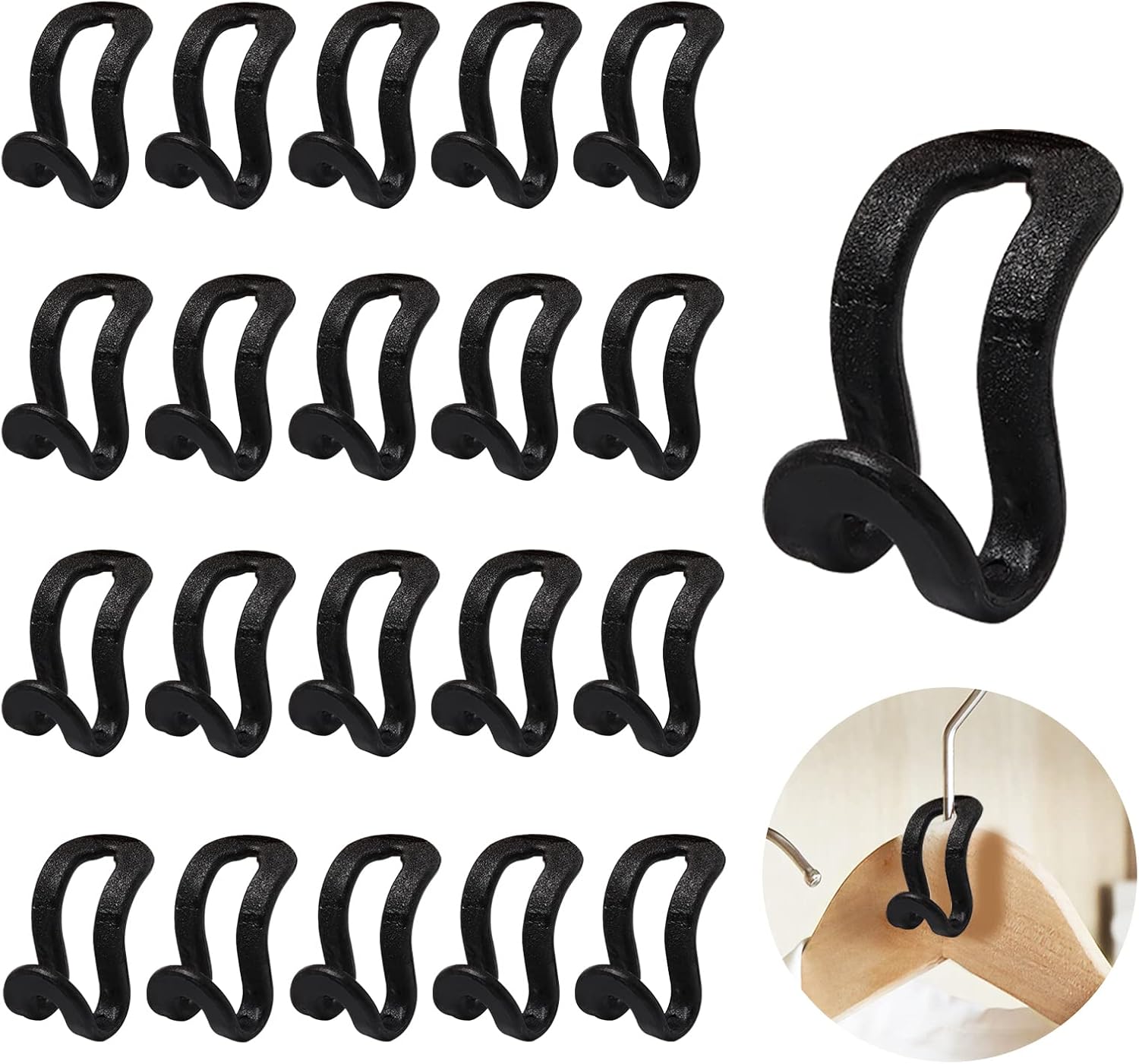 Zsxdc 60 Pcs Hanger Connector Hooks Cascading Clothes Rack Hook Space Saving