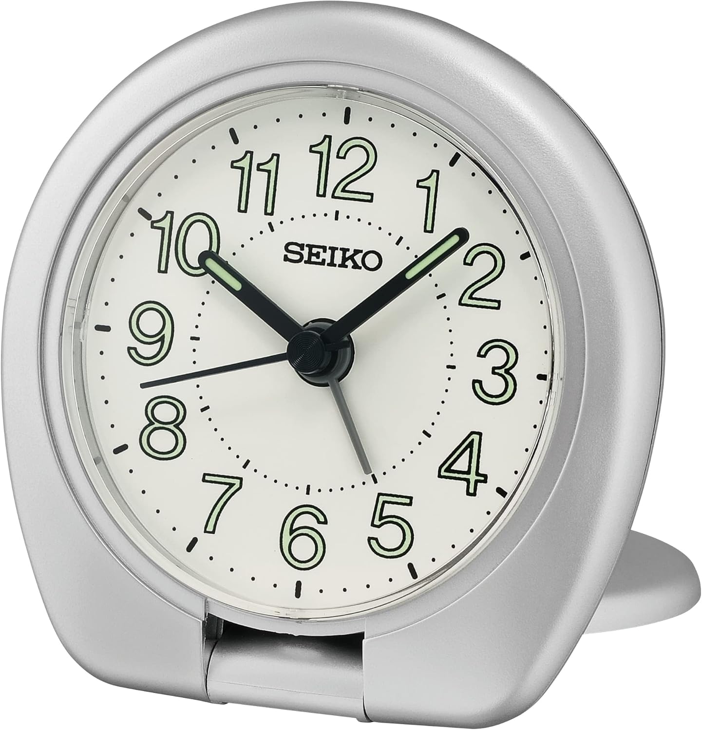 SEIKO Sakai Travel Bedroom Alarm Clock, Black/Metallic Silver