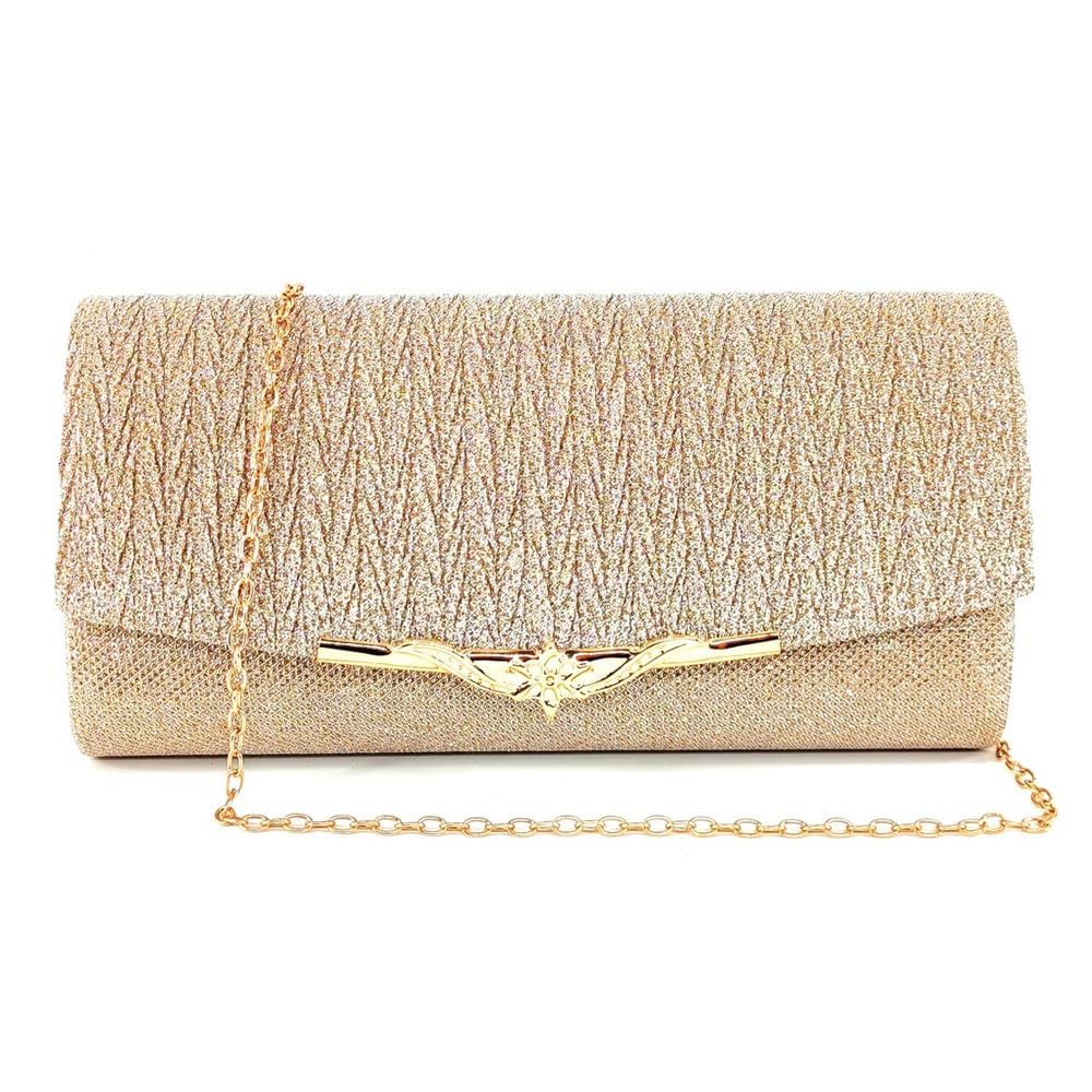 Borsetta da Sera Donna Elegante Borsa da Sposa Glitter Clutch Cerimonia Borsetta Tracolla Luccicanti con Catena Staccabile Perfette per il Ballo di Fine Anno Feste Matrimoni
