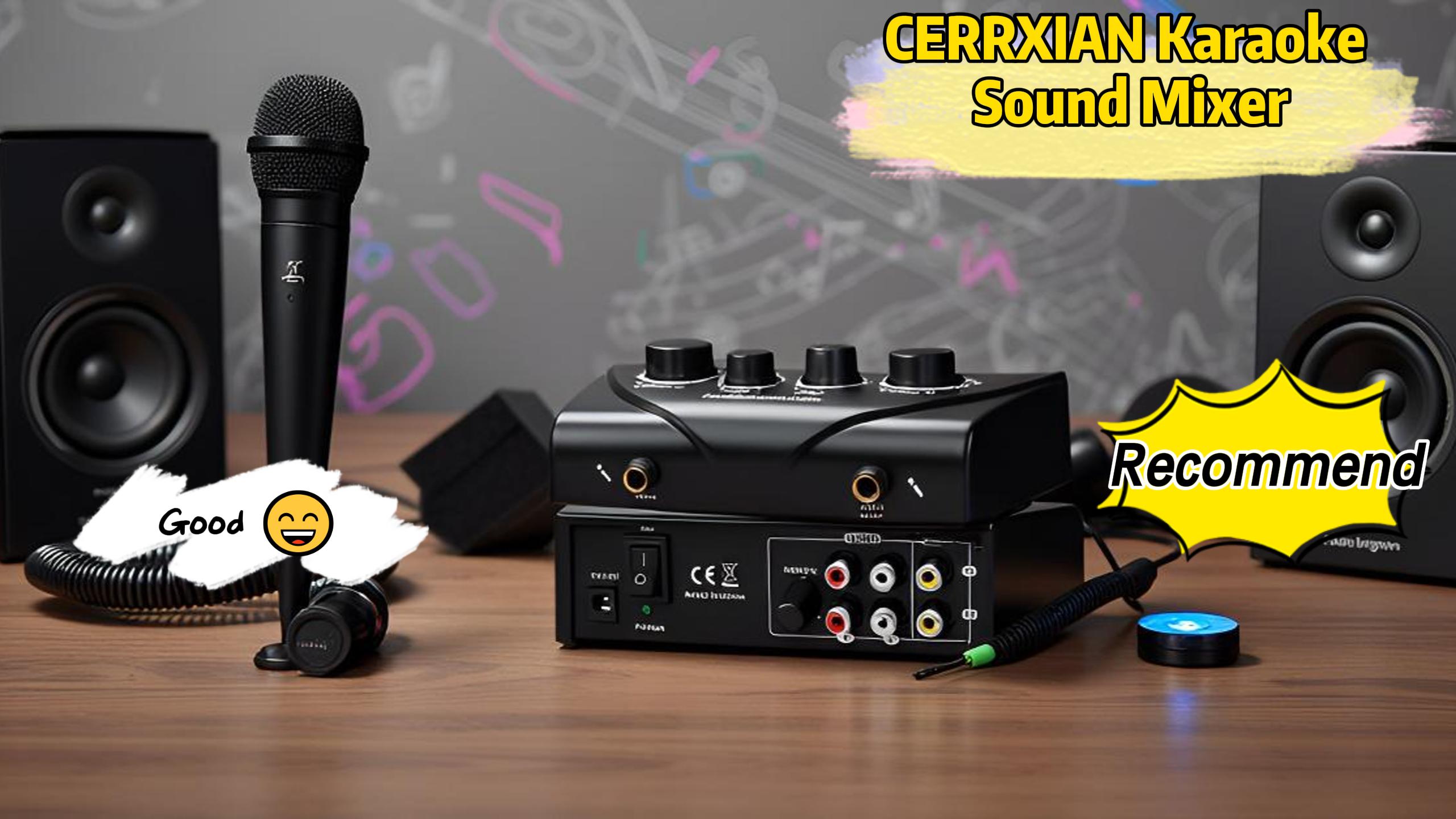 CERRXIAN Karaoke geluidsmixer, twee microfoonaansluitingen met echo