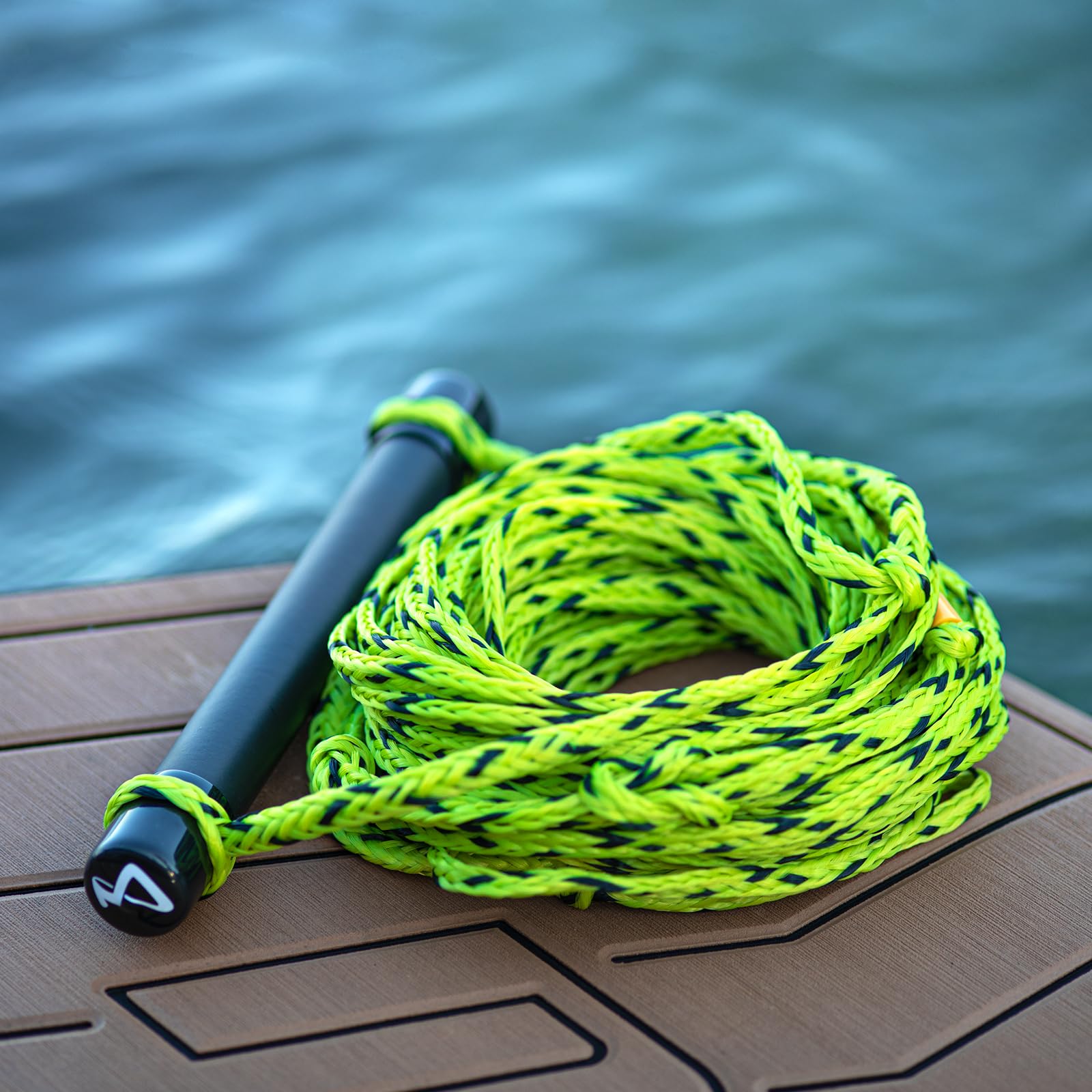 MESLE Wasserski & Wakeboard Leine Set, schwimmfähig, Soft-Griff Hantel, Länge 18,3 m, schwimmend, Zug-Seil Wassersport Schleppleine, inkl Rope Keeper