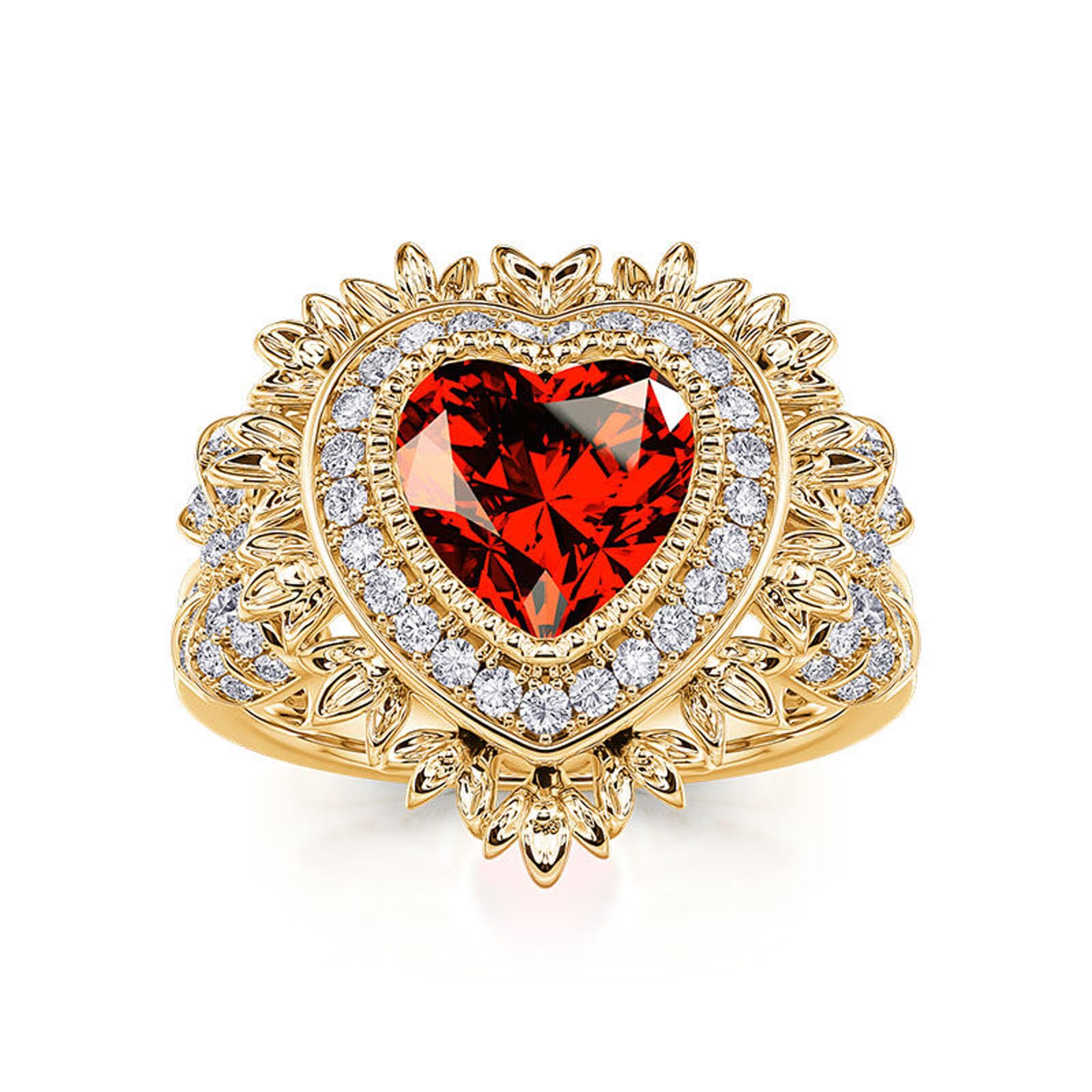 2.5 CT Wedding Ring for Women, Sterling Silver Engagement Rings Heart Cut CZ Promise Rings for Her Romantic Valentine's Day Bridal Set Jewelry with Gift Box