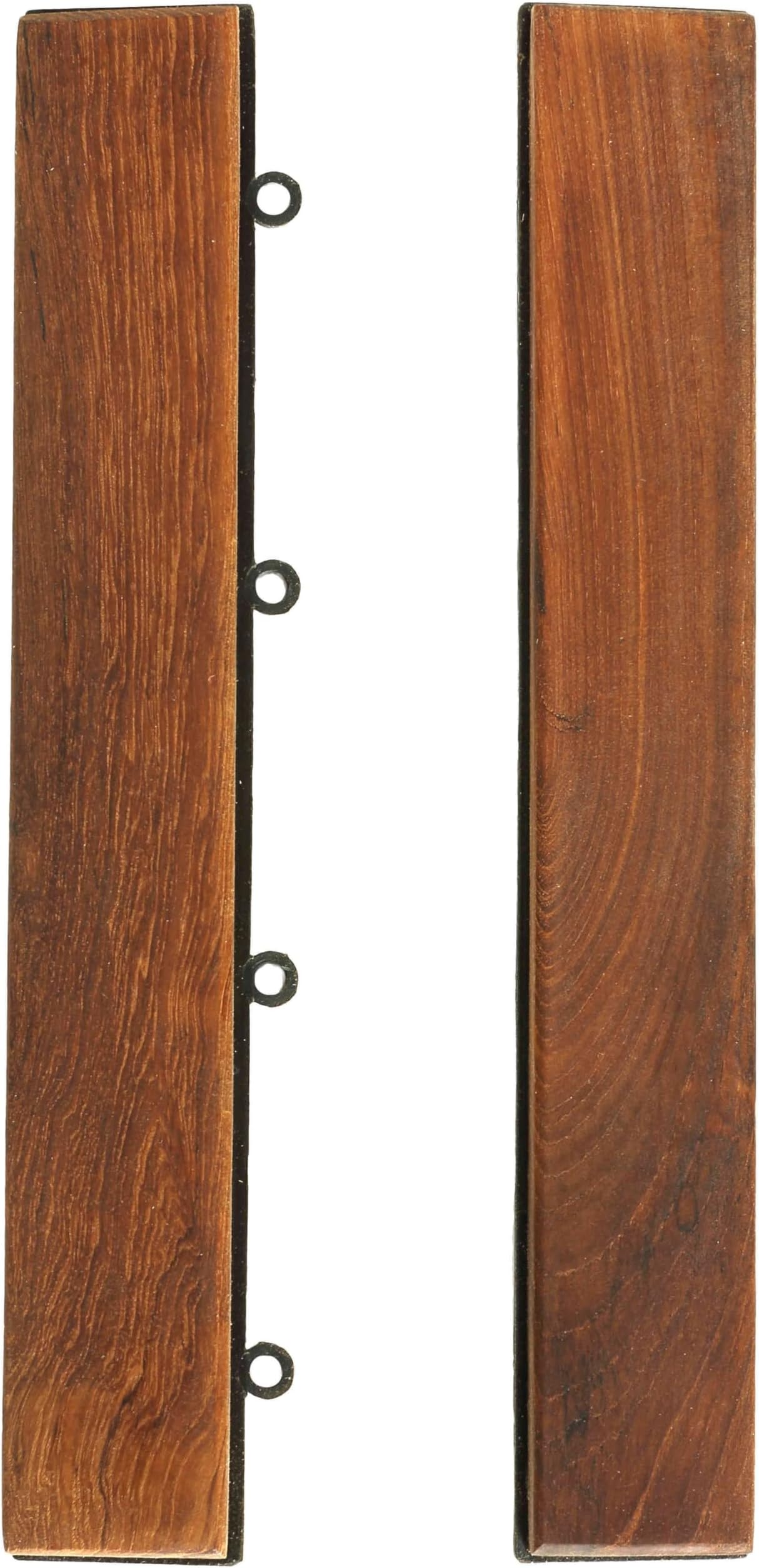 Bare Decor EZ-Floor End Trim Piece Interlocking Flooring in Solid Teak Wood (Set of 2)