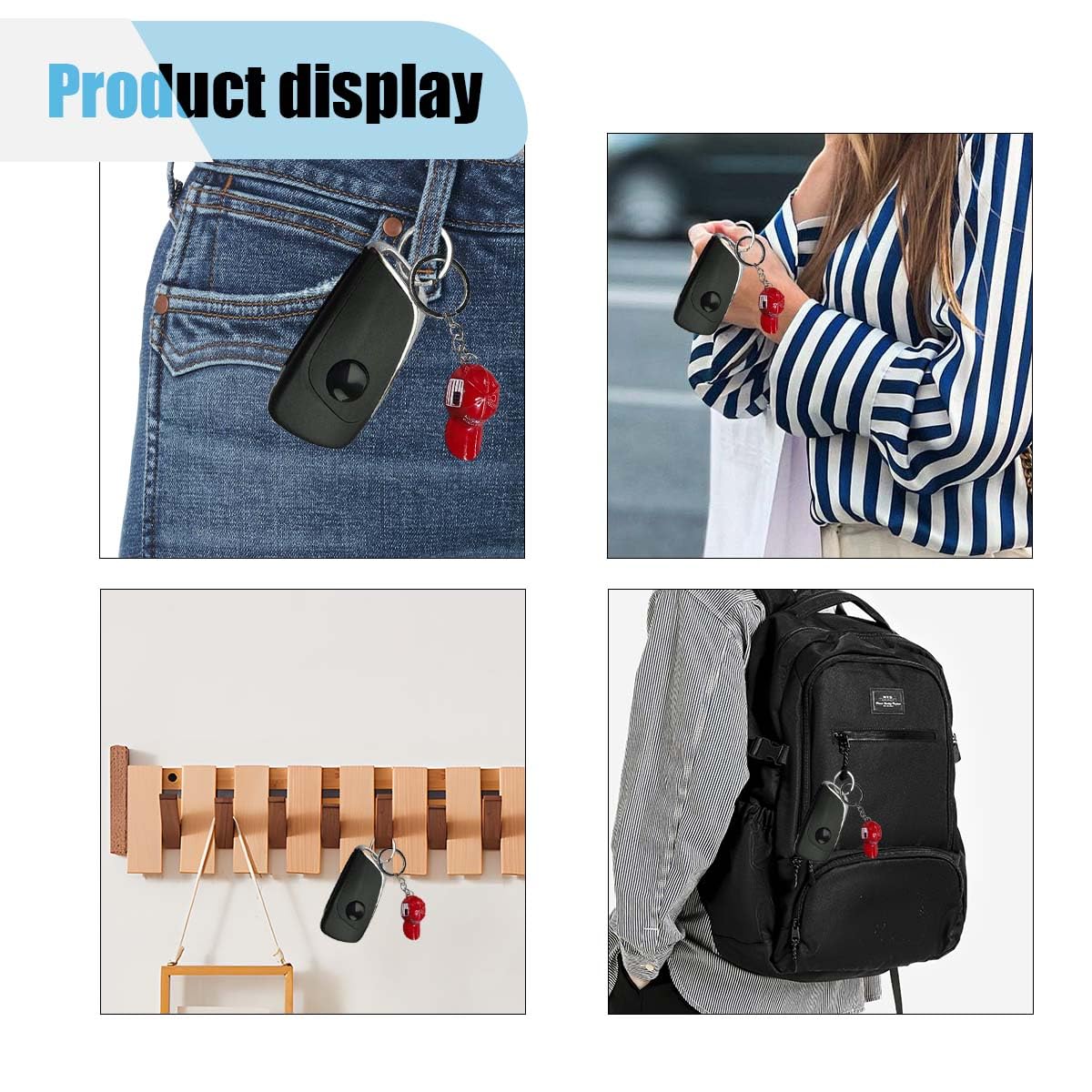 Car Hat Keychain Cool Metal Keychain with Key Ring Baseball Cap Keychain with USA Flag Auto Key Fob — view 4