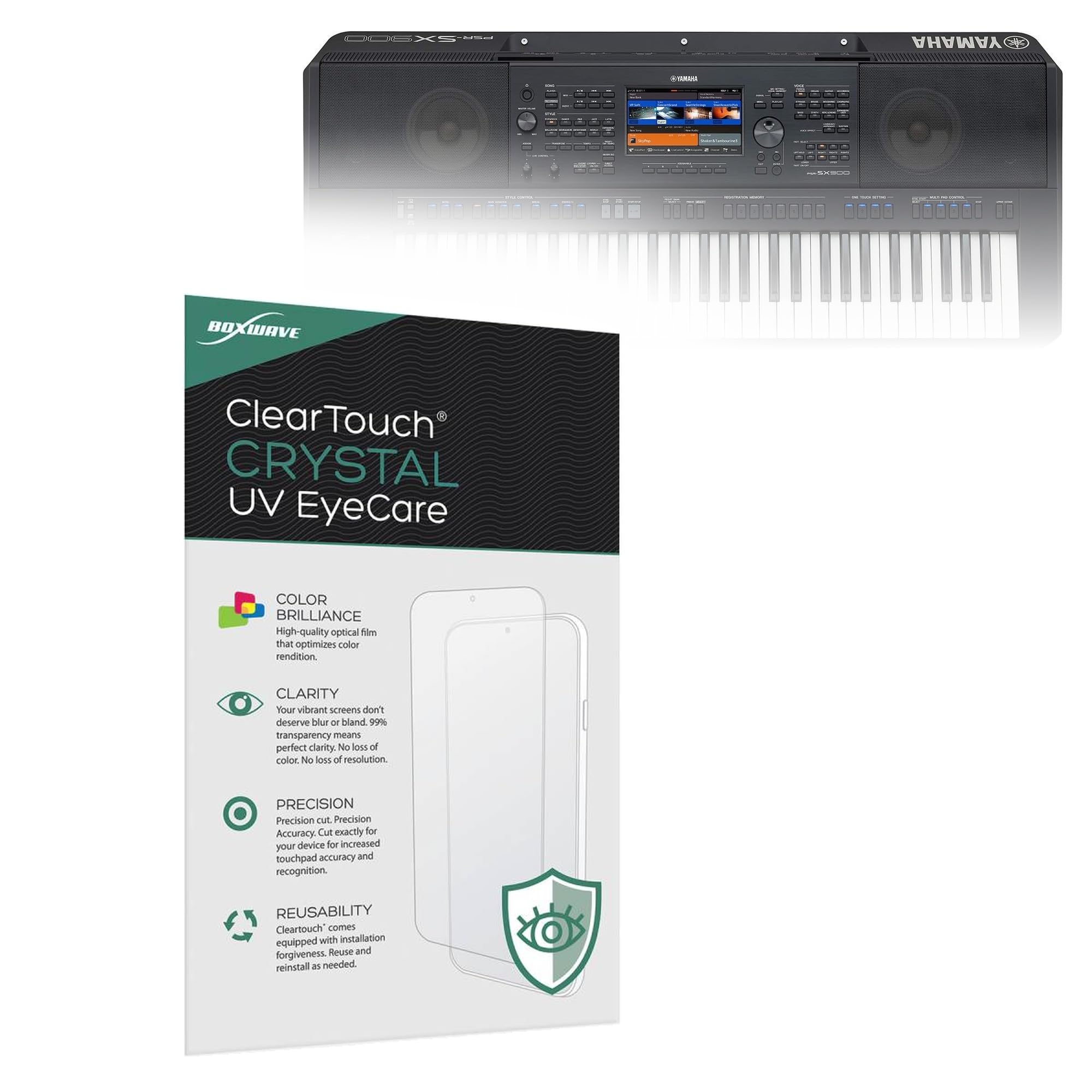 BoxWave Screen Protector Compatible with Yamaha PSR-SX900 - ClearTouch Crystal Anti-UV EyeCare (2-Pack), Filters Out Harmful Blue Light Reduce Fatigue