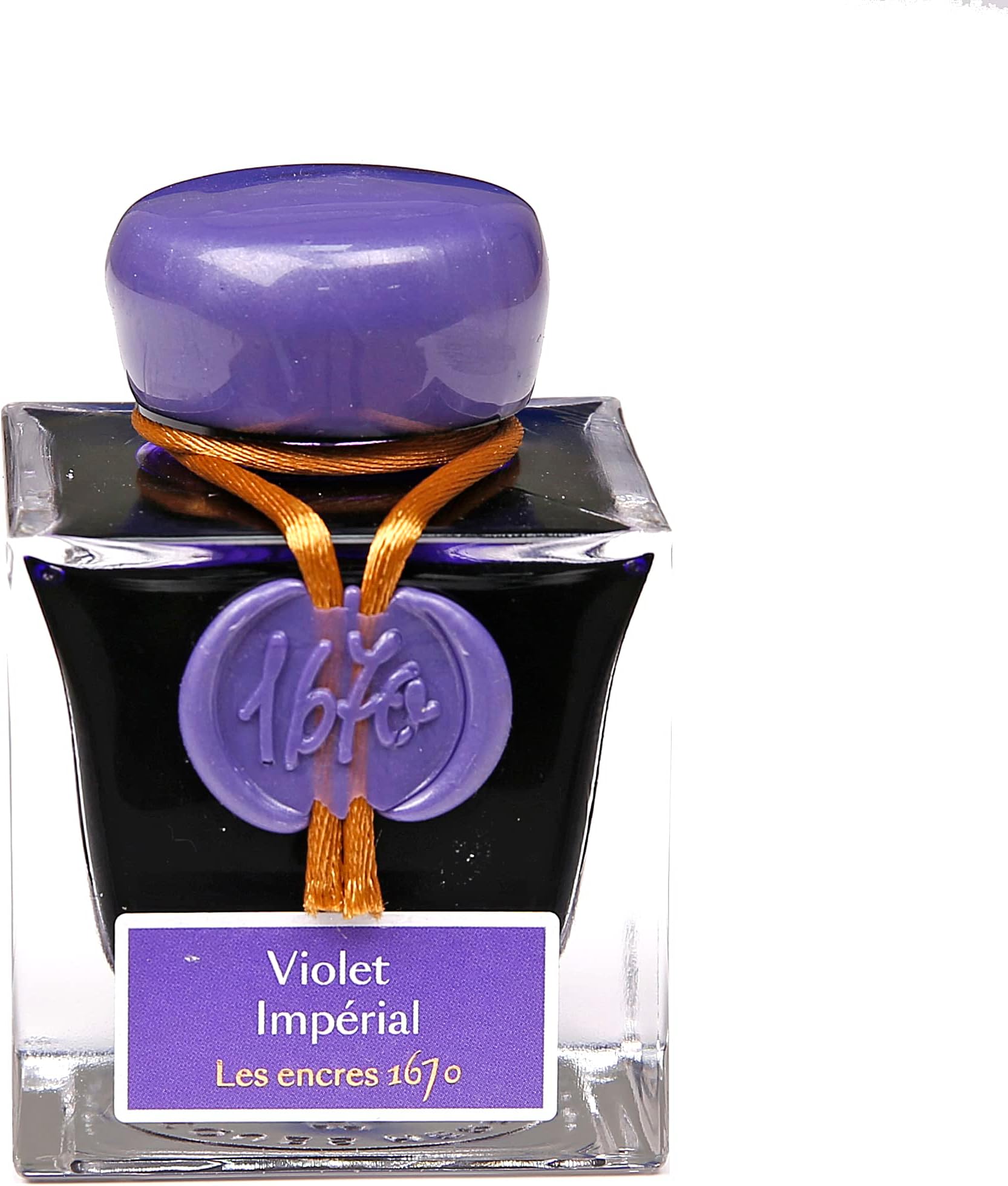 15076JT - A bottle of gold glitter ink for fountain pen, rollerball, glass nib and penholder 50 ml, Violet Impérial - Calligraphy - Writing