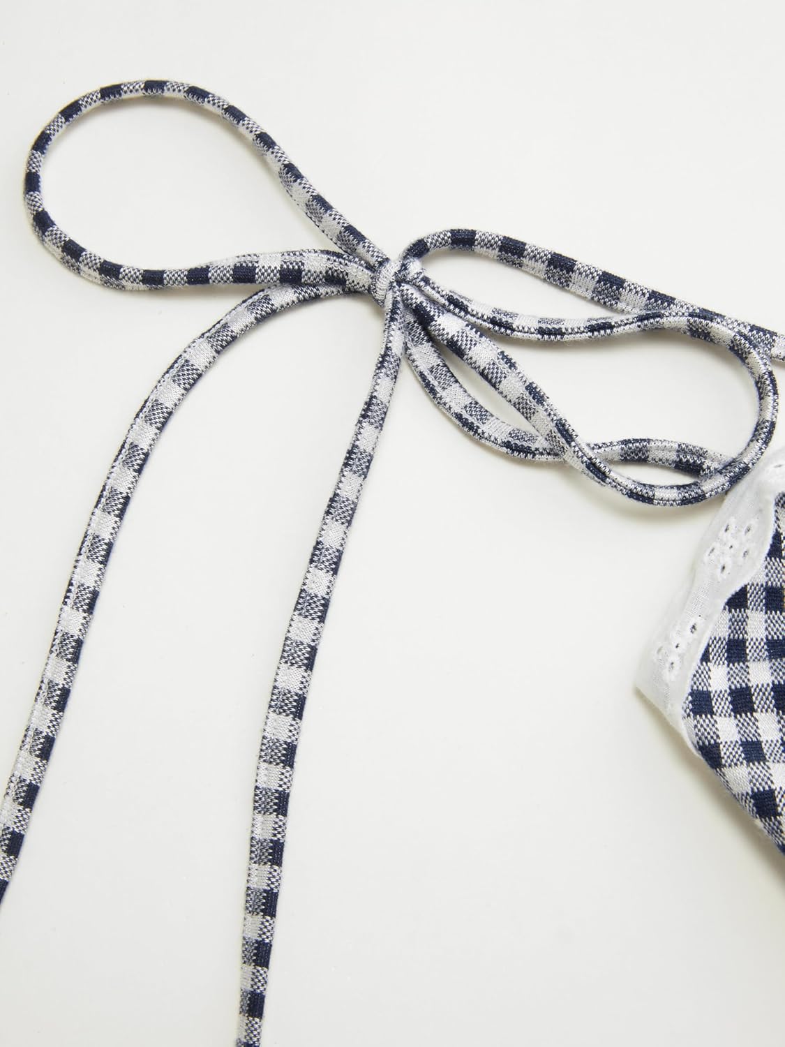 CIDER Womens Summer Gingham Dress Plaid Tie Spaghetti Strap Sleeveless Lace Trim Cute A Line Casual Mini Dresses Sundress - Image 2