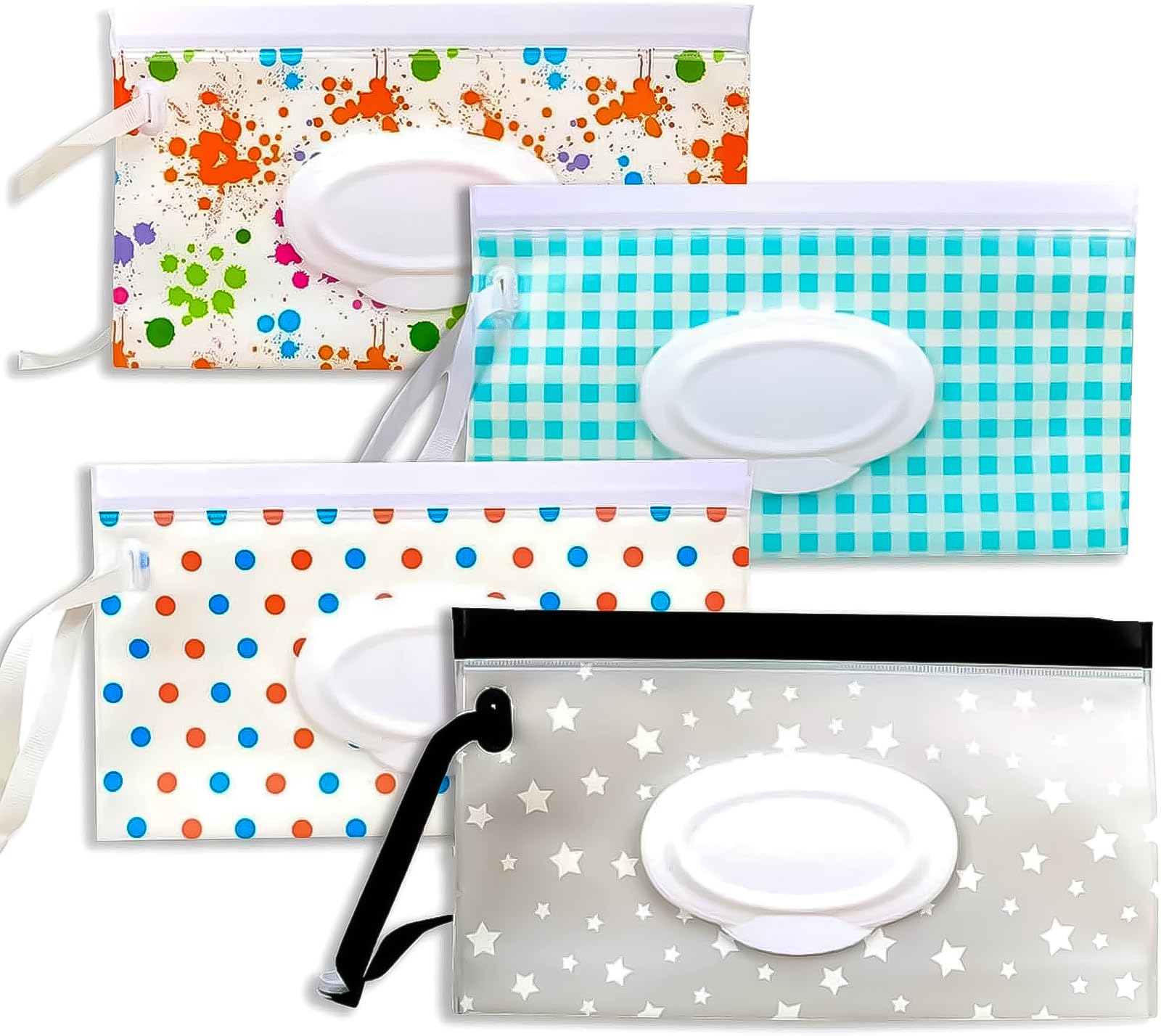 Pack Wet Wipe Pouch，Extra Large 9.5" x 5.4" Reusable Baby Wipes Container On The Go Use Lightweight Wipe Storage Bags,Reusable Wet Wipe Bag， Portable Wipes Dispenser for Trave