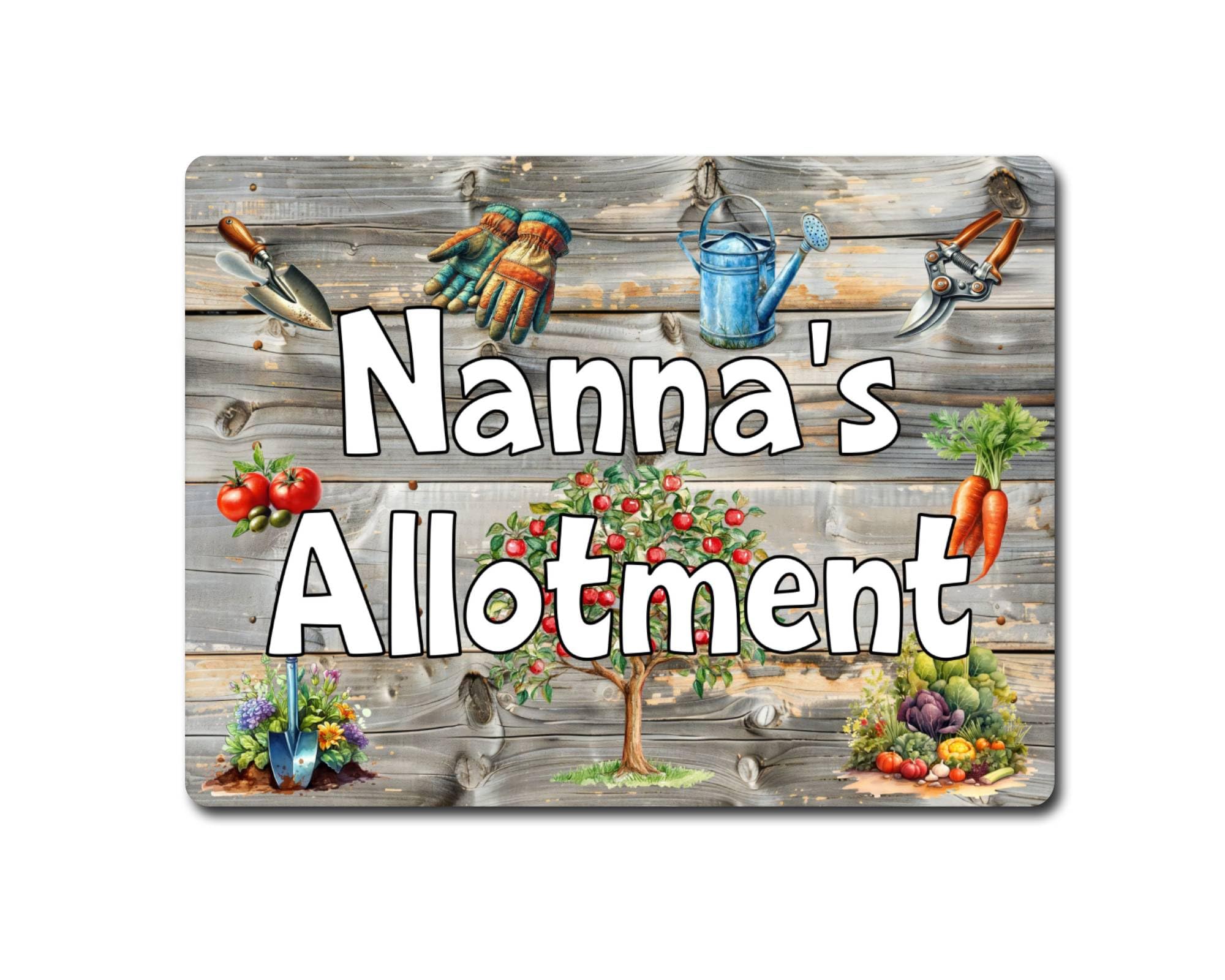 Decalarama Gardening Metal Sign Gift – Nanna's Allotment - Family Fun Home Garden Novelty Aluminium Present