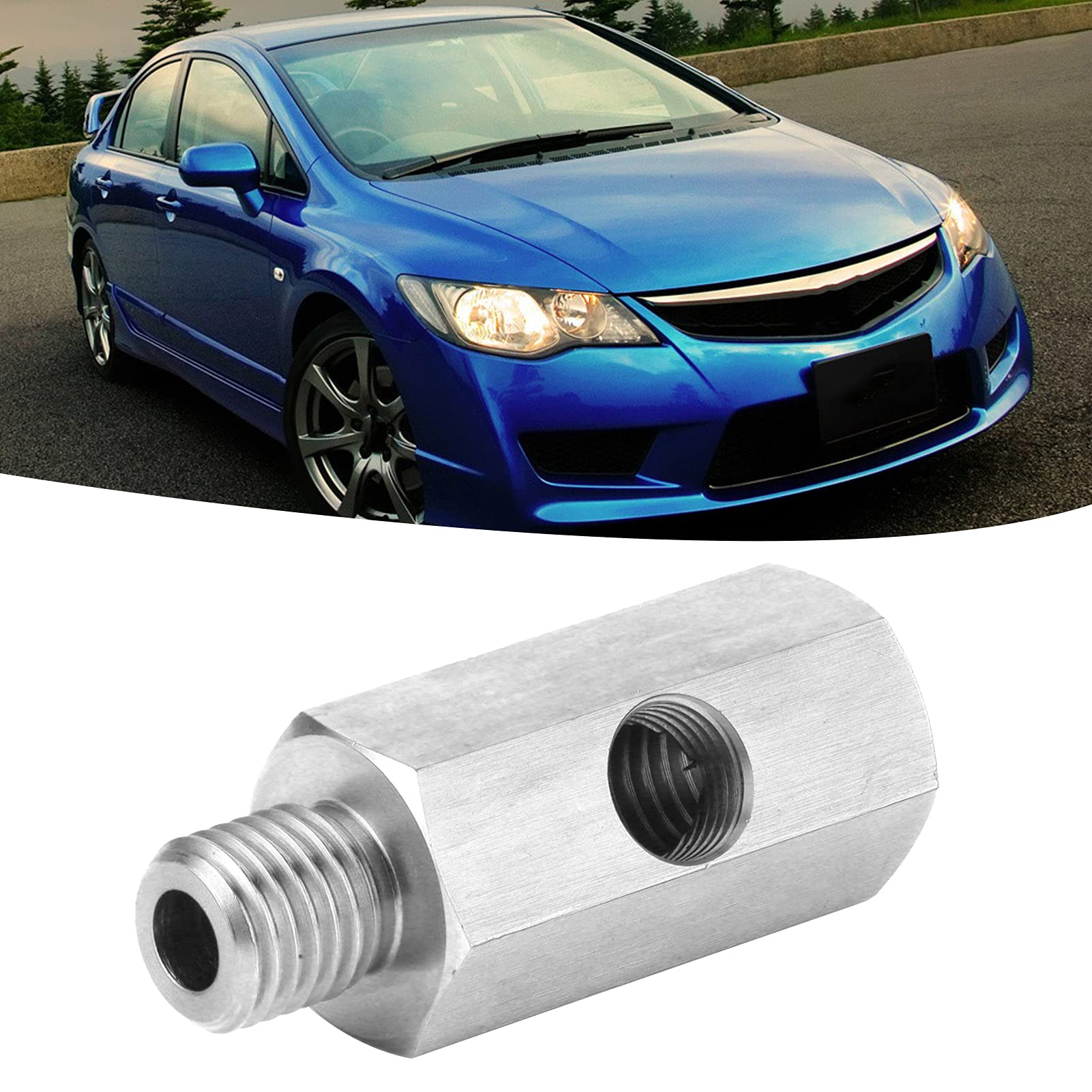 Turbo Öldrucksensor Adapter, Turbo-Versorgungsleitungs-Messschlauch T Edelstahl-Fitting-Stecker auf Buchse 1/8 Zoll auf M12X1.5-Adapter Turbo-Öldrucksensor-Versorgungsleitungs-Messgerät