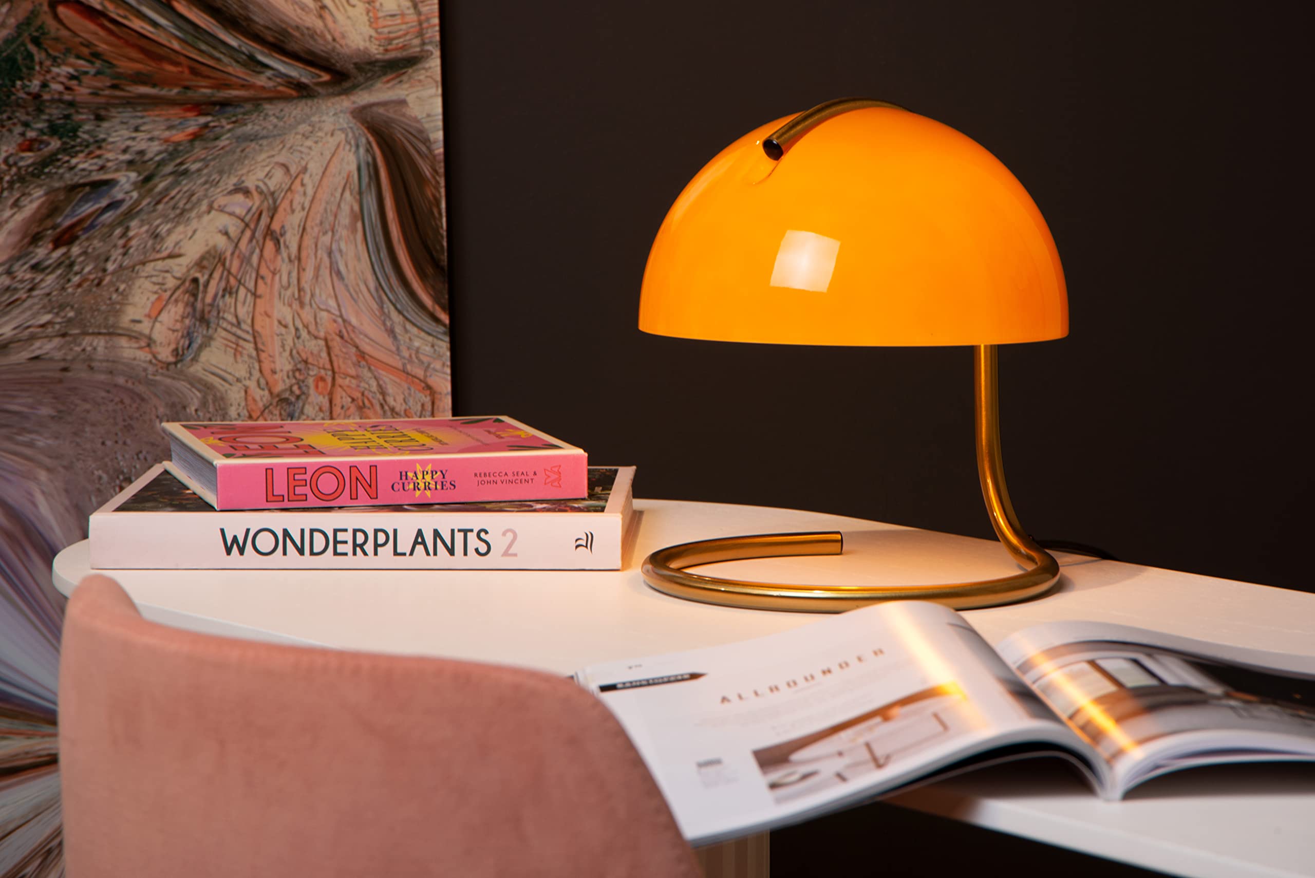 LUCIDE CATO - Lampe de table - Ø 23,5 cm - 1xE27 - Orange
