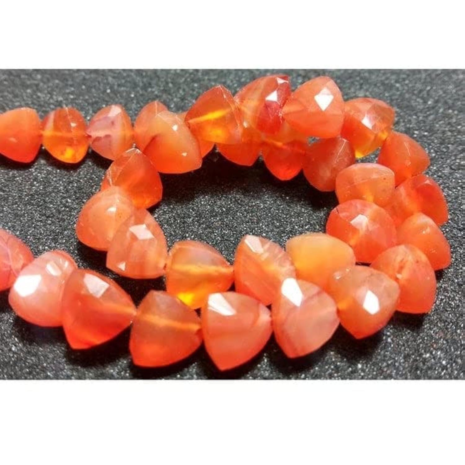 Perles de cornaline LKBEADS de qualité supérieure taille trillion facettée