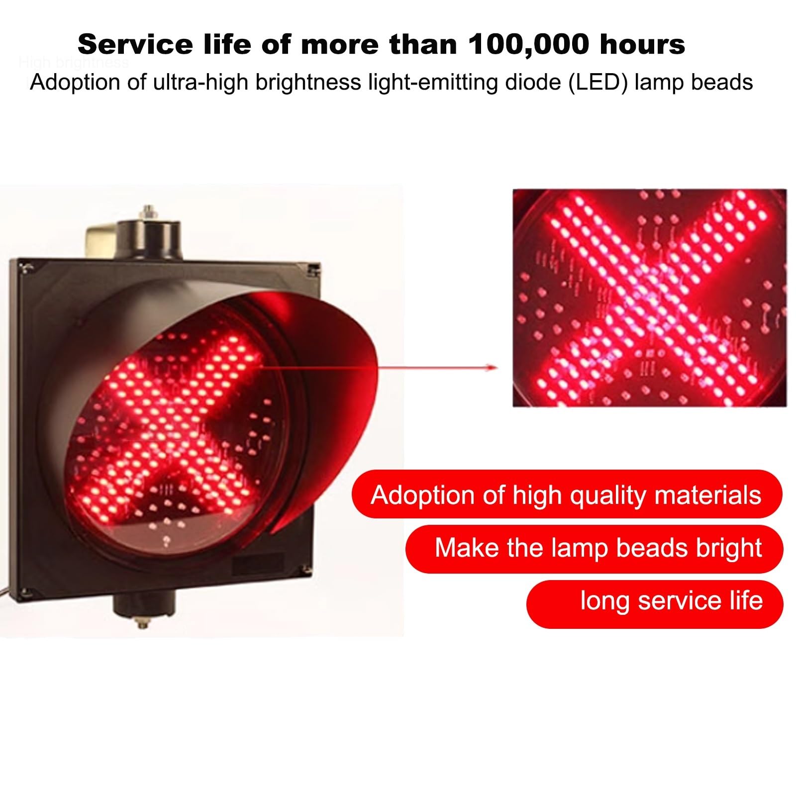 12-calowa Zewnętrzna Lampa Sygnalizacyjna LED Wodoodporna Lampa Ostrzegawcza W Kształcie Czerwonego Widelca I Zielonej Strzałki, Kontrolka Sterowana Przyciskiem Do Magazynów I Dróg(Size:24V)