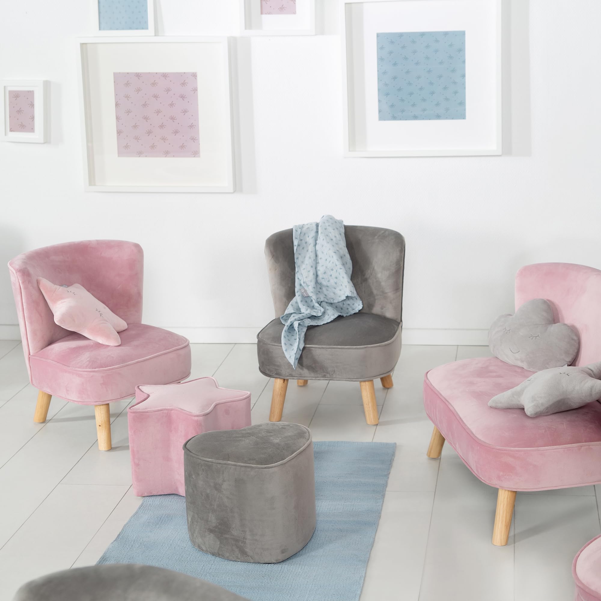 Roba Baumann GmbH Taburete Infantil con Forma de Estrella, Mauve/Rosa