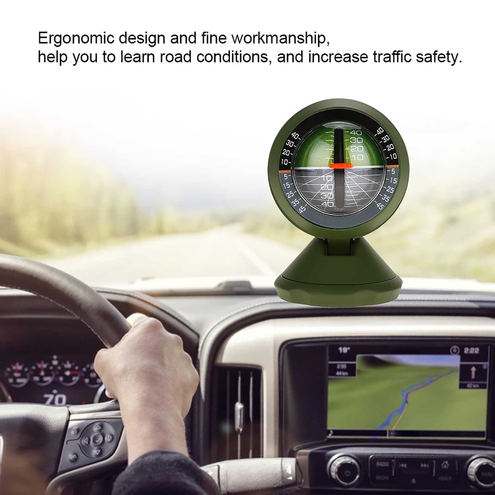 Agatige Inclinometro per Auto Multifunzione Bussola Misuratore di Pendenza