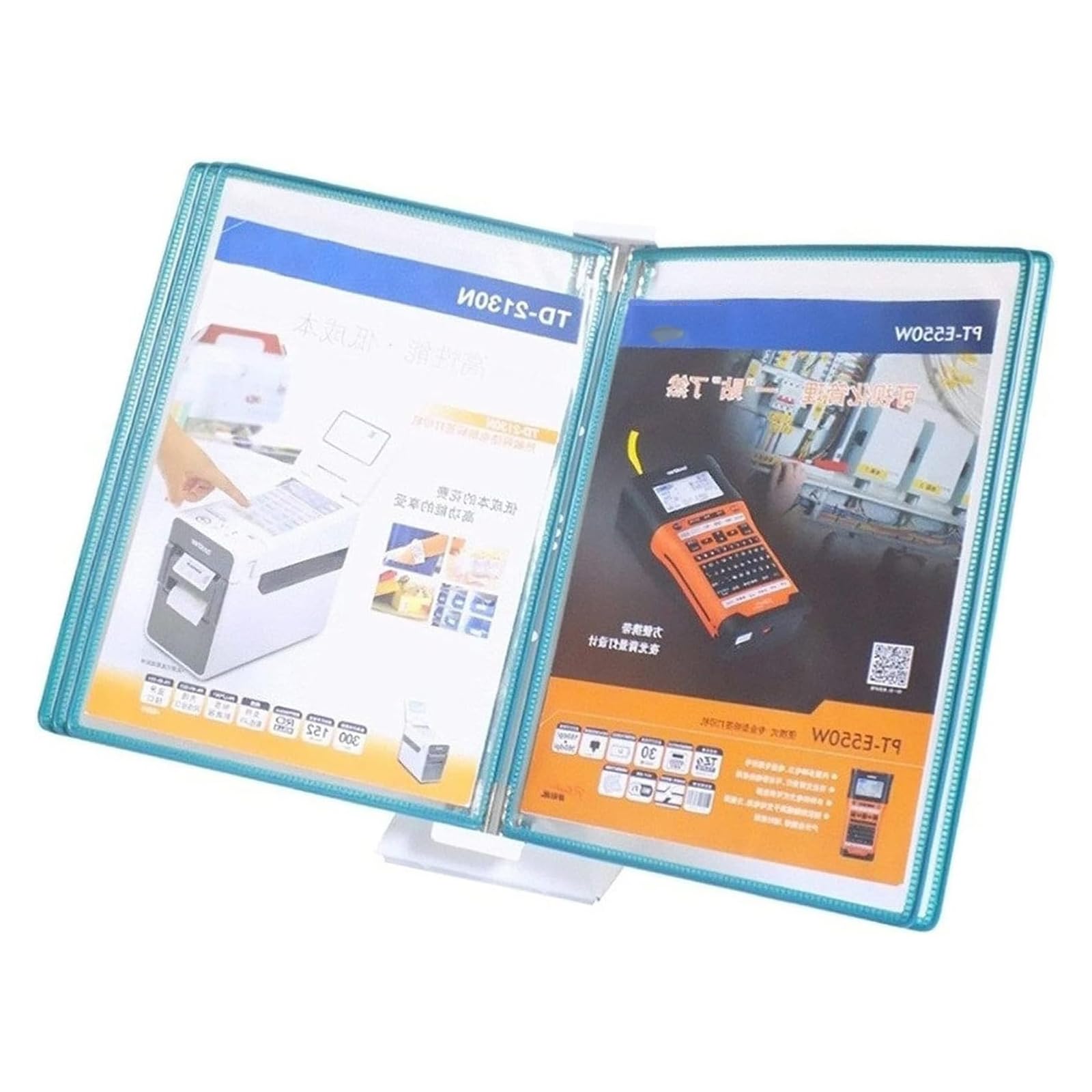 YNIYUJKL Desktop Reference Organizer - Catalog Display Rack, With 5 Display Pockets Desktop Reference System,Green