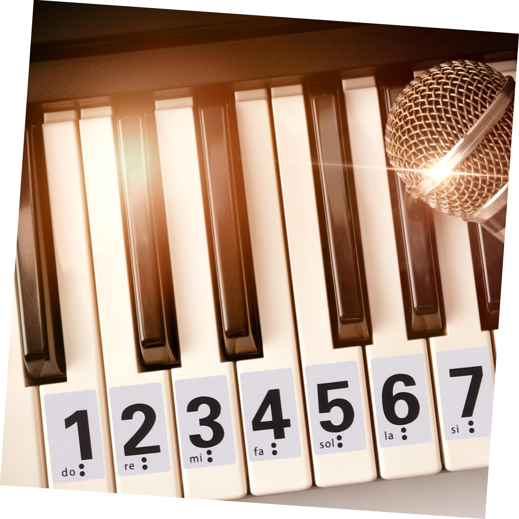 Wakauto Piano Keyboard Sticker Set 88 Key Removable Piano Key Labels Music Notation for Beginners and Electronic Organs