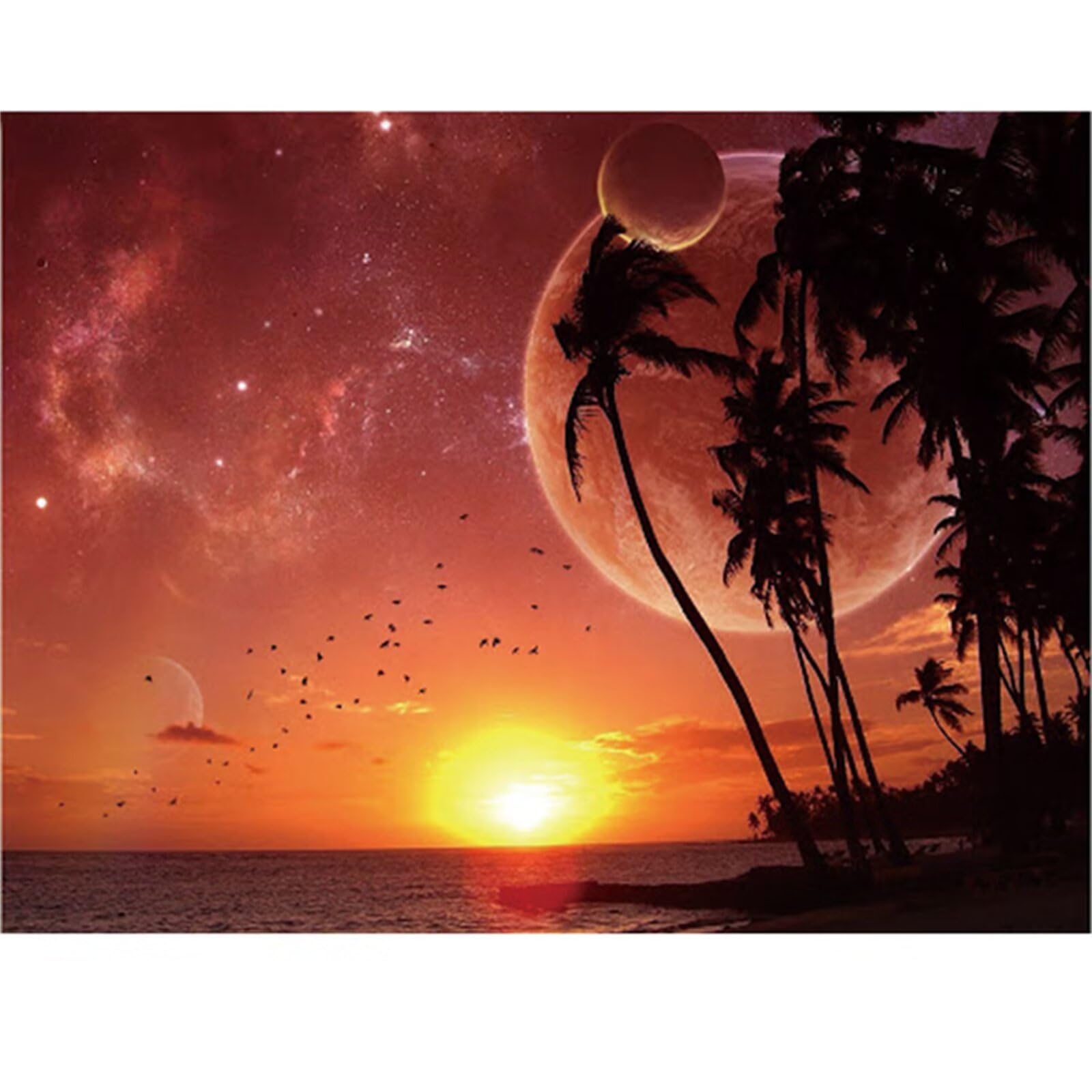 5D Diamond Painting Kits Complet coucher de soleil XXL 90x120cm T-3651