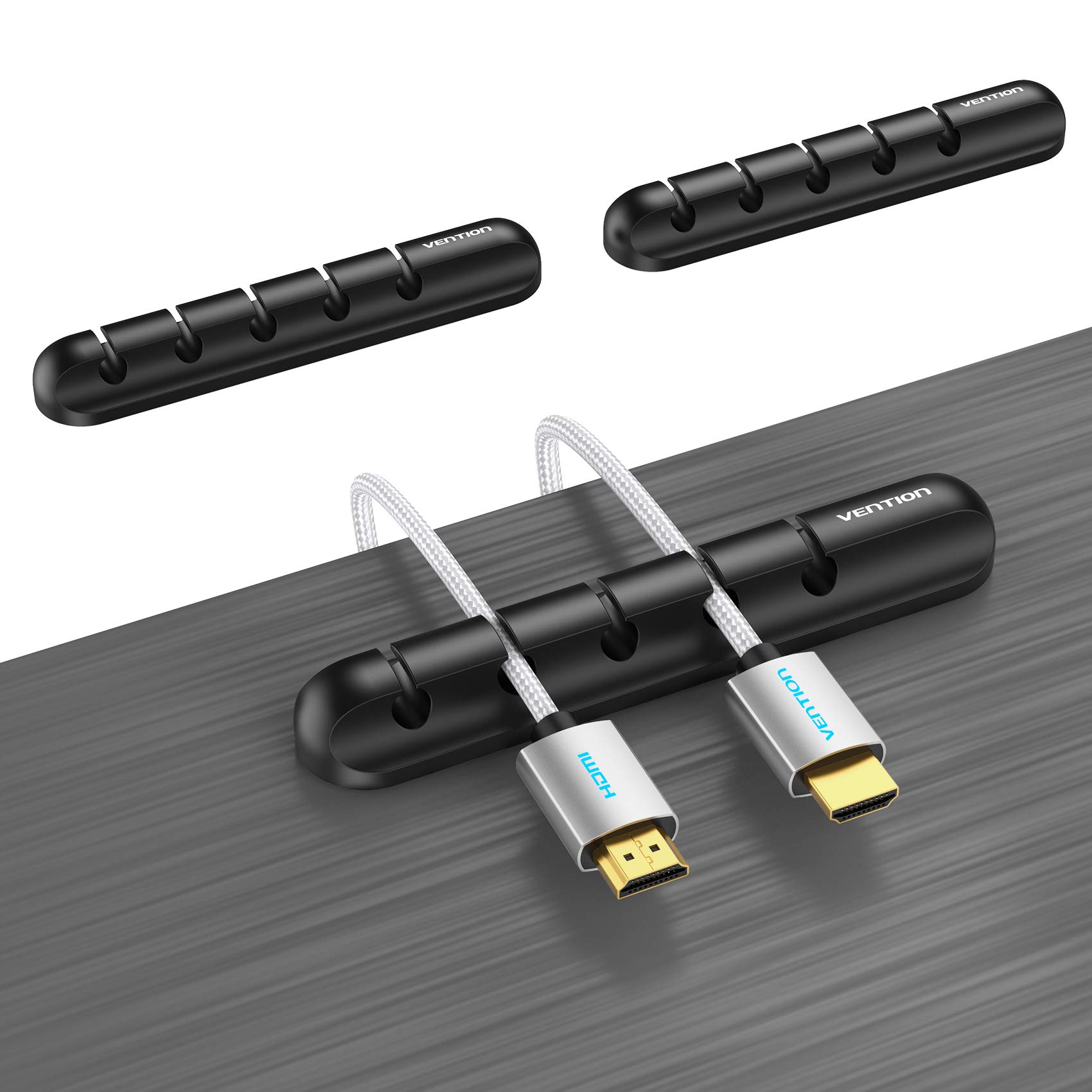 VENTION Black Cable Clips Cord Organizer Cable Management, Cable Organizers USB Cable Holder Wire Organizer Cord Clips, 2 Packs Cord Holder for Desk Car Home and Office (B0C5QTYS93) Amazon Price History, Amazon Price Tracker