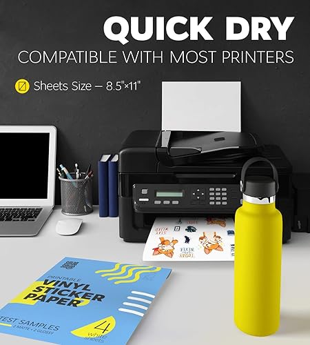 Miniatura 2 de Papel adhesivo de vinilo imprimible de alta calidad para impresora de inyección de tinta y láser, 4 papel adhesivo blanco mate y brillante