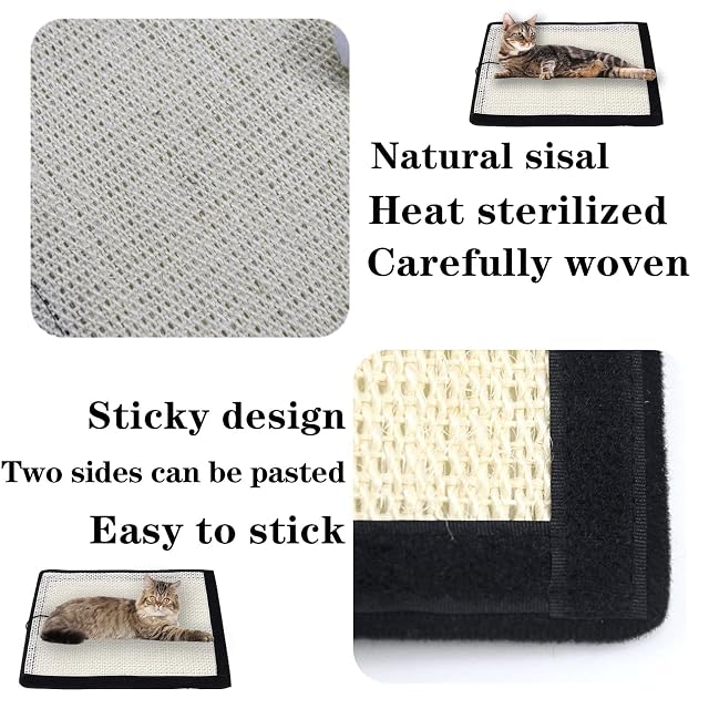Foto 3 de 8 de Alfombra Rascador, Uñas de Sisal, para Gatos Sofá, Alfombrilla para Rascar Gatos, Rascador Sofá para Gatos