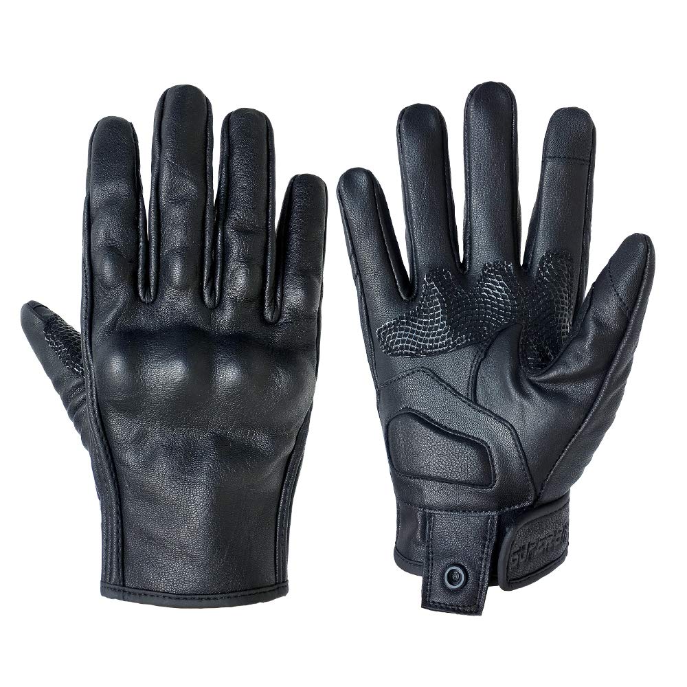 Women ’s Full Finger Motorcycle Gloves Hard Knuckle Armored Leather Motorcycle Gloves Touchscreen