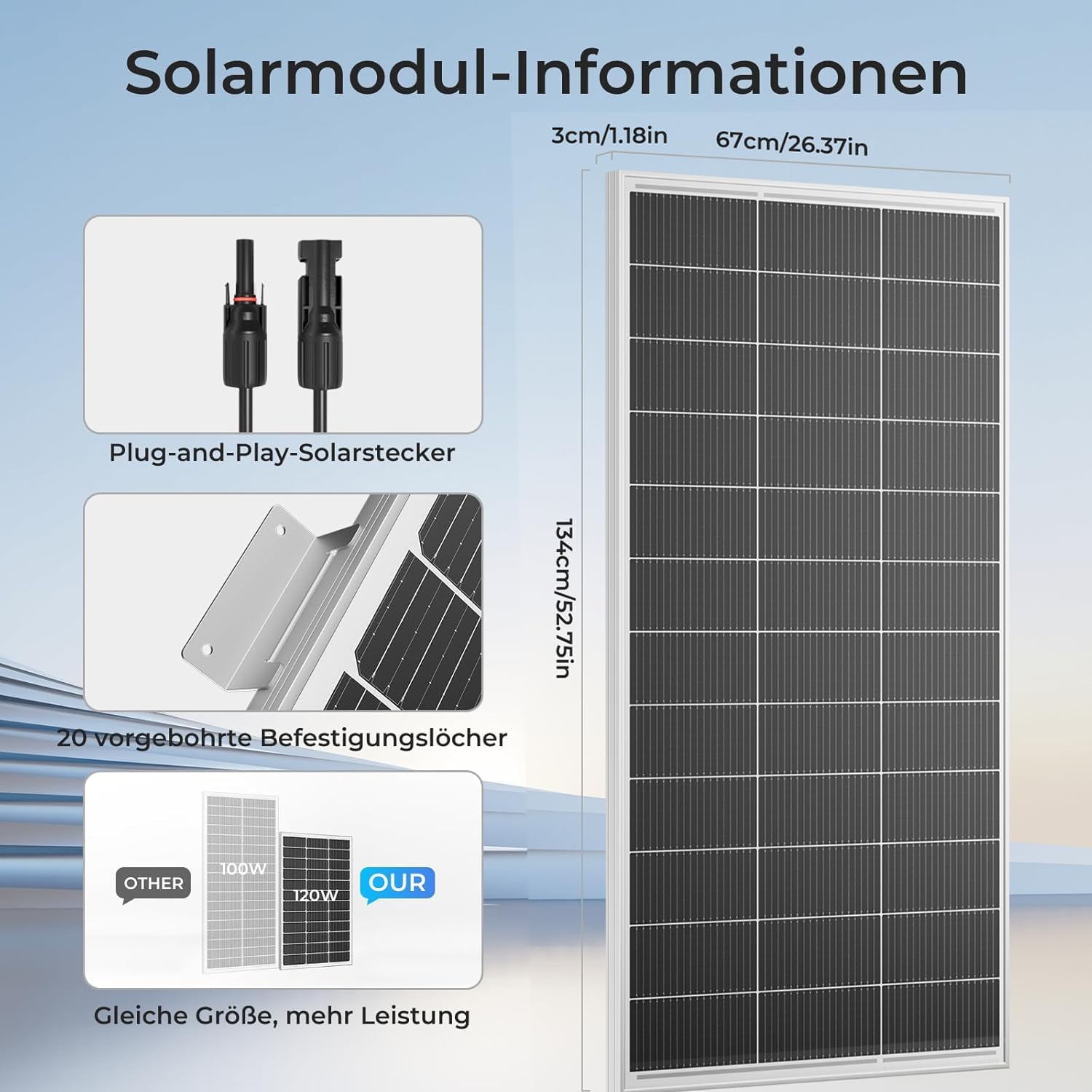 Panel solar 18BB de 400 W, tipo N de 12 V, 2 módulos solares de 200 W, módulos fotovoltaicos monocristalinos de alta eficiencia, impermeabilidad IP68 y conectores MC4 para RV, barco, techo (2