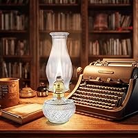 Vista 6 de Lámpara de aceite de repuesto para chimenea, globo de lámpara de queroseno de 3 x 8 pulgadas, globo de lámpara de aceite de vidrio transparente