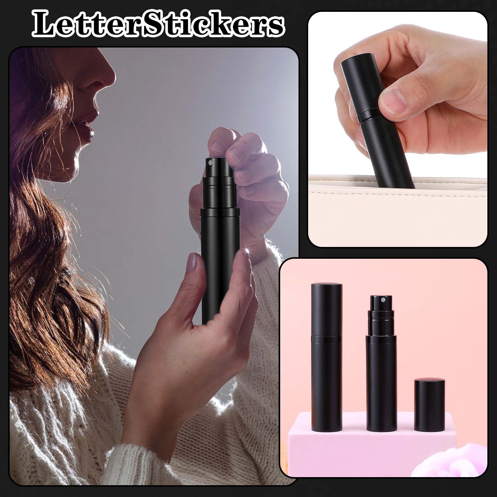 5 ml rozpylacz perfum wielokrotnego napełniania, 2 sztuki, rozpylacz, butelka z rozpylaczem, do wielokrotnego napełniania, na podróż, kolor czarny