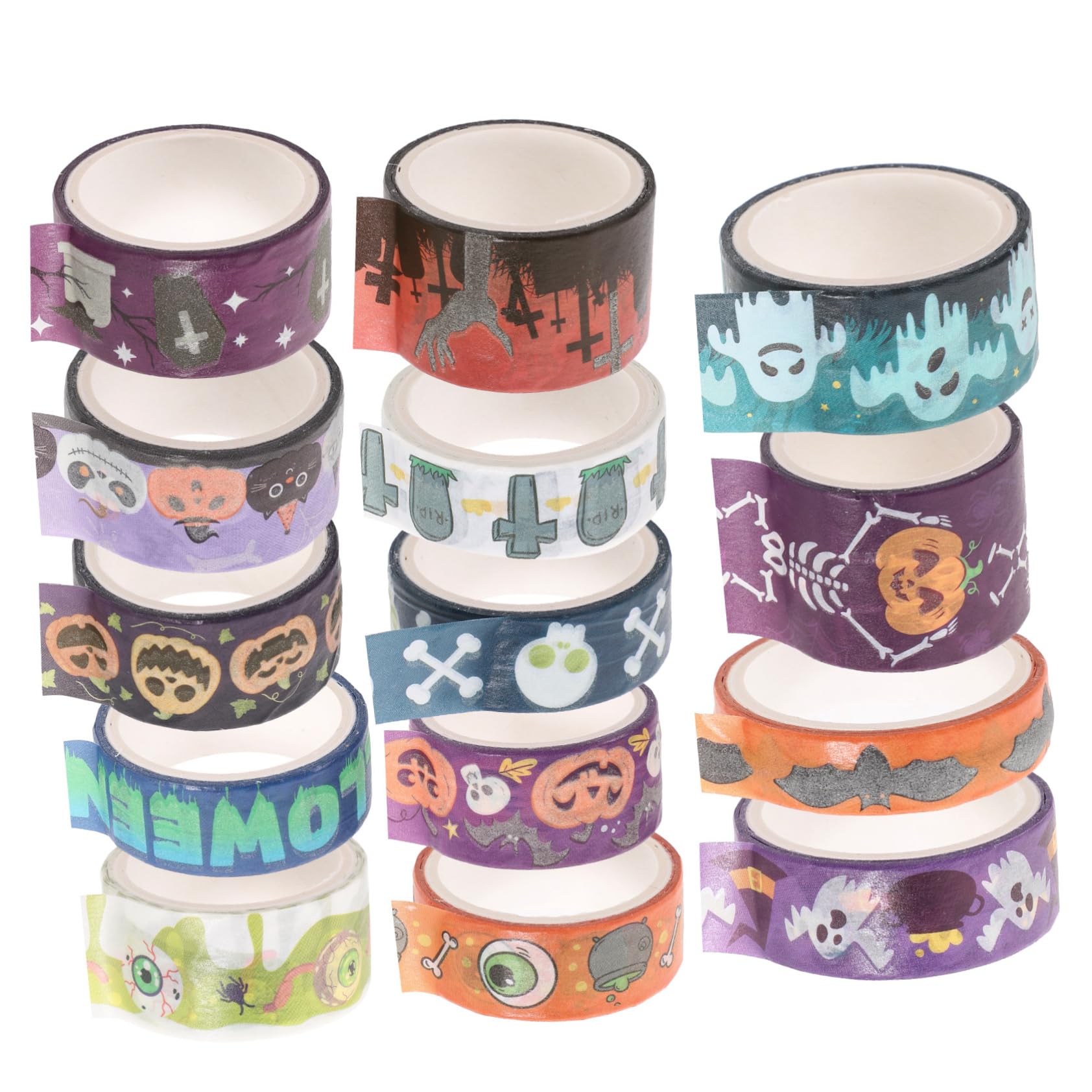 SHINEOFI 5 Series Cinta Festiva Víspera De Todos Decoración De Halloween Embalaje Cinta Con Tema De Halloween Cinta Washi Para Álbumes De Recortes 14 Rollos*5