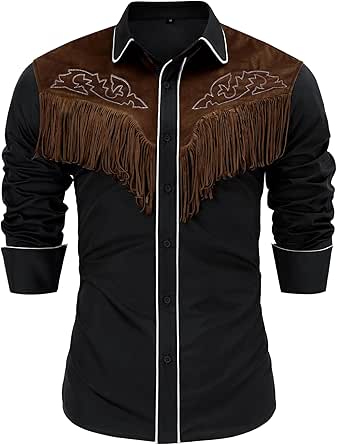 COOFANDY Men's Western Cowboy Shirts Long Sleeve Embroidered Shirt Slim Fit Casual Button Down Shirts in Kenya | 121177981011
