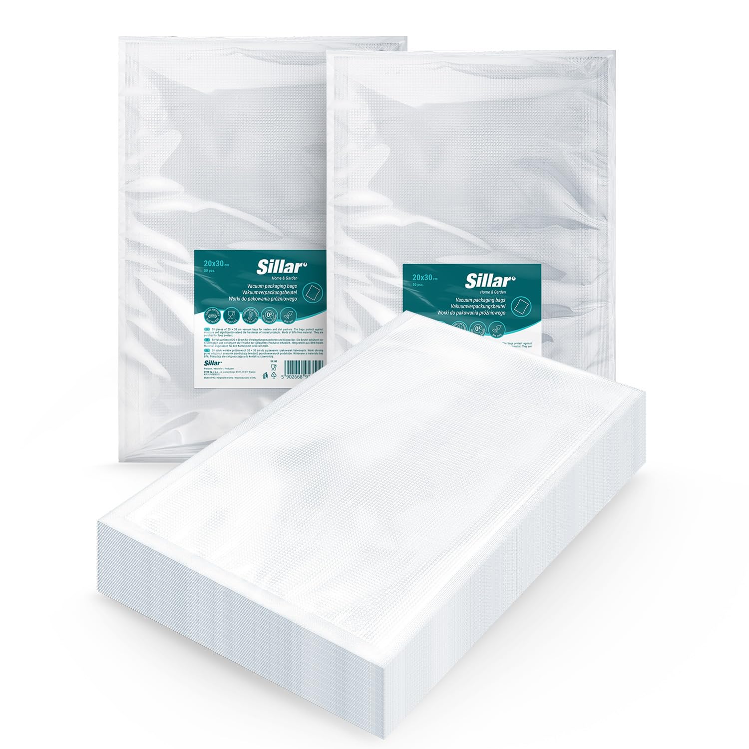 Sillar Vacuum Sealer Bags 100 Bags 20x30cm, BPA Free, Compatible with All Types Sealer Machines-image-7