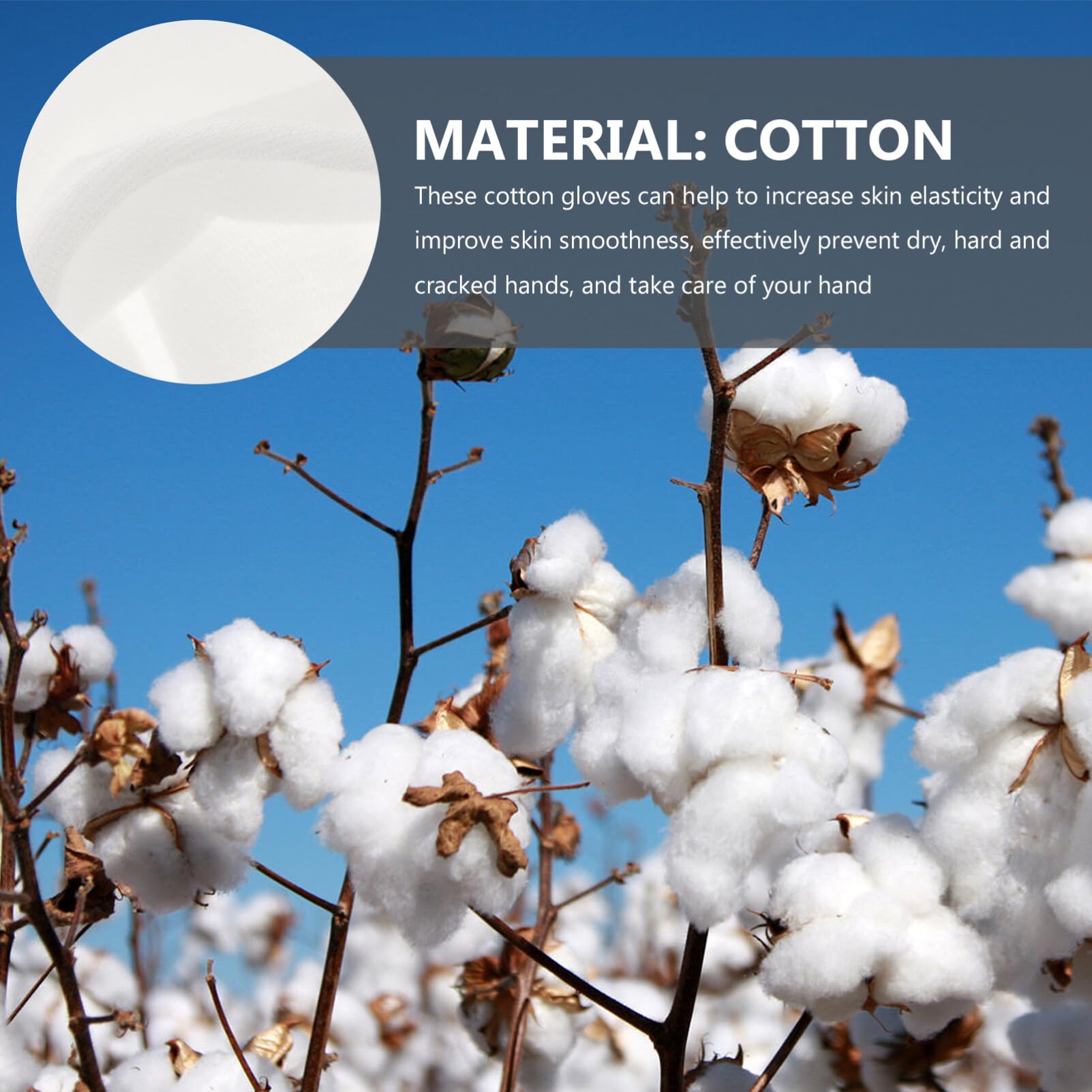 FOMIYES 15 Pairs Moisturizing Overnight Gloves Thin Cotton Gloves for Dry Hands Relief