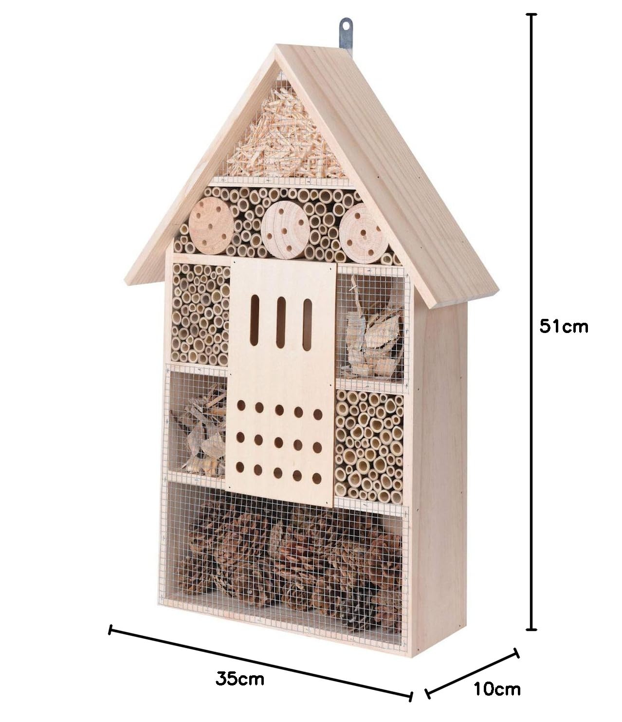 Insect Hotel XXL para Colgar - 51 cm x 35 cm x 10 cm - casita para Insectos para Colgar